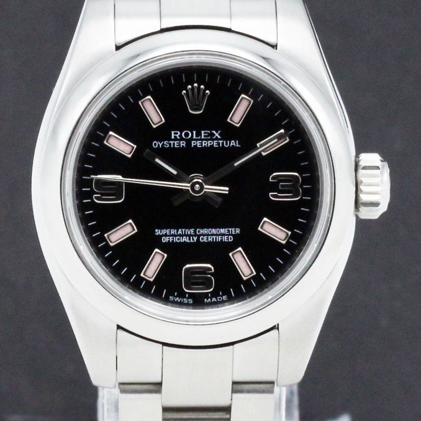 Rolex Oyster Perpetual 26 176200 (2010) - Zwart wijzerplaat 26mm Staal (1/7)