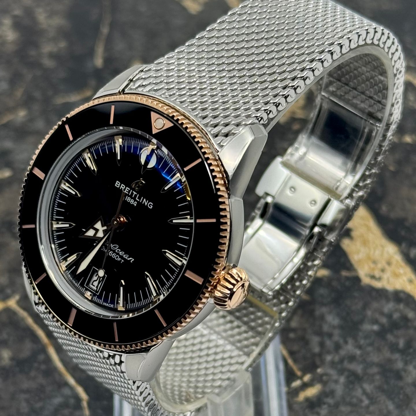 Breitling Superocean Heritage UB3111241B1A1 (2025) - Zwart wijzerplaat 42mm Goud/Staal (5/8)