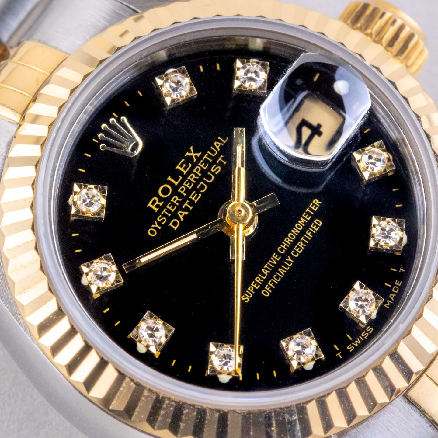 Rolex Lady-Datejust 69173 (1991) - Black dial 26 mm Gold/Steel case (2/8)