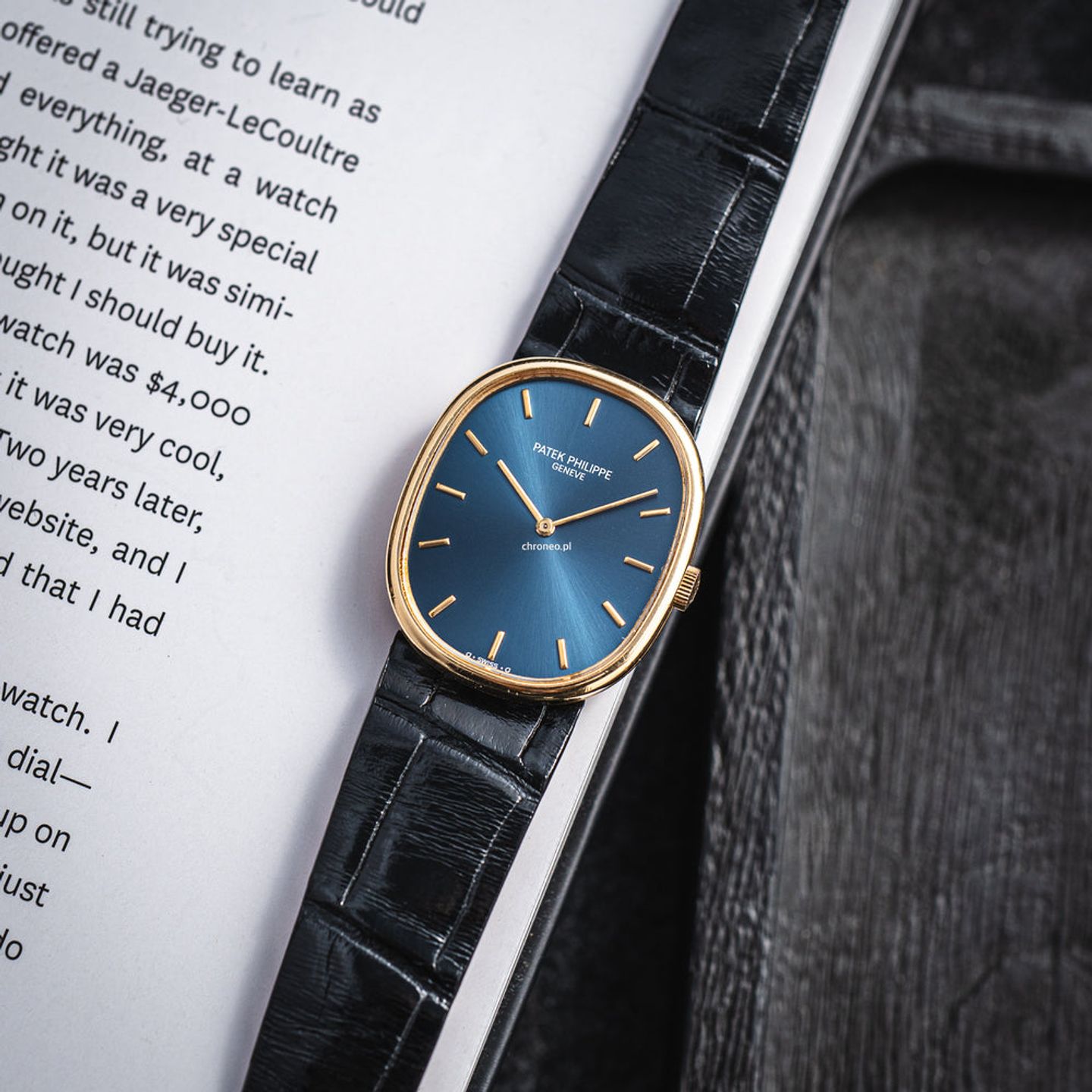 Patek Philippe Golden Ellipse 3848J (Unknown (random serial)) - Gold dial 33 mm Yellow Gold case (1/8)