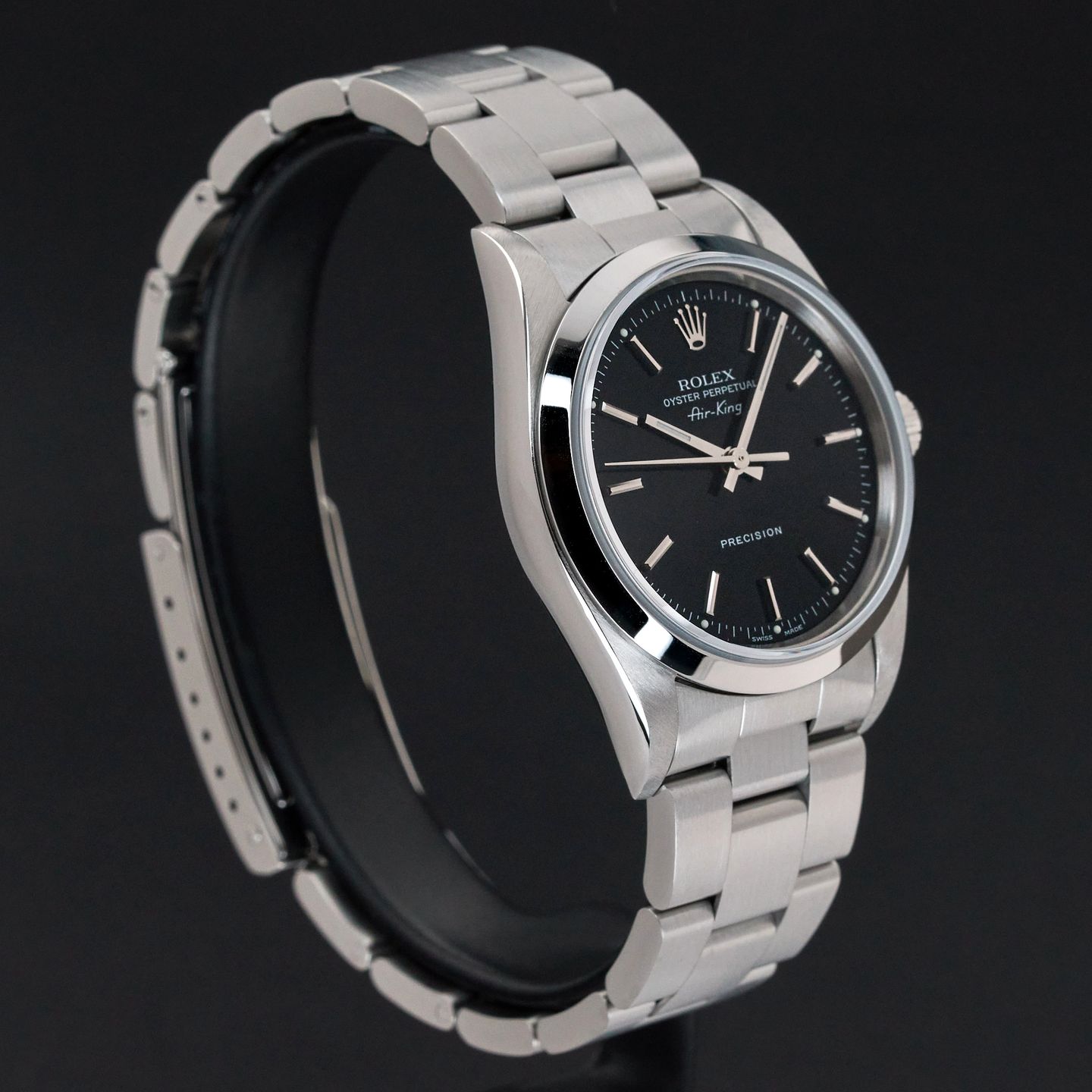 Rolex Air-King 14000 (1999) - Zwart wijzerplaat 34mm Staal (5/8)