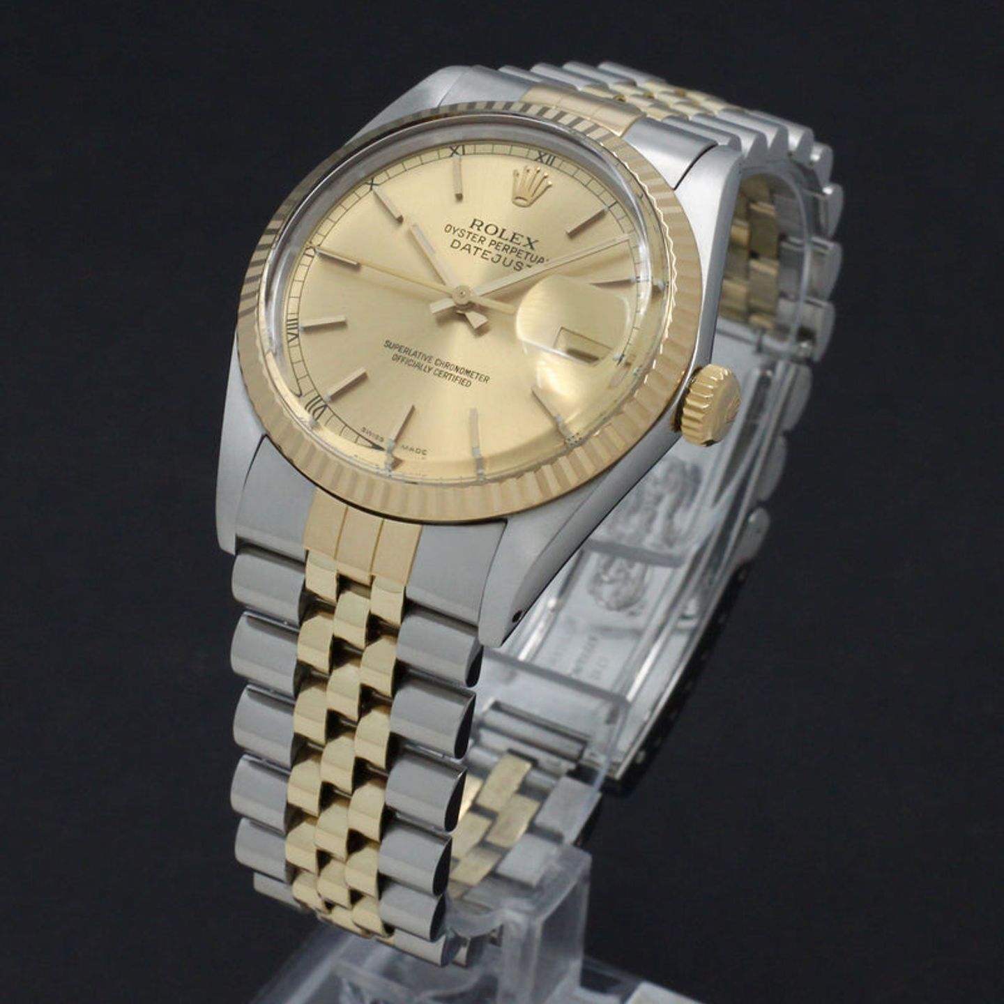 Rolex Datejust 36 16013 (1983) - Gold dial 36 mm Gold/Steel case (5/7)