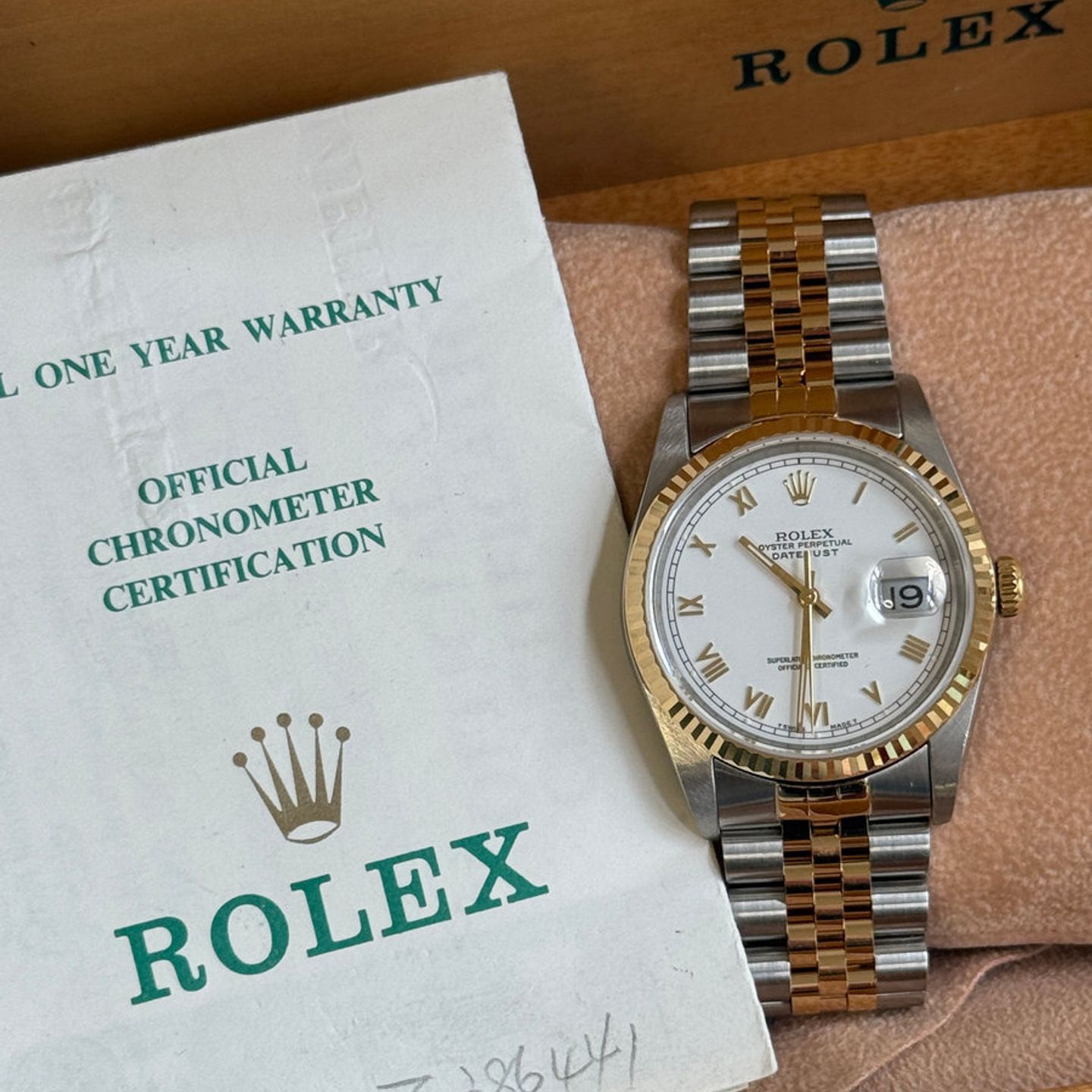 Rolex Datejust 36 16233 (1991) - 36mm Goud/Staal (1/8)