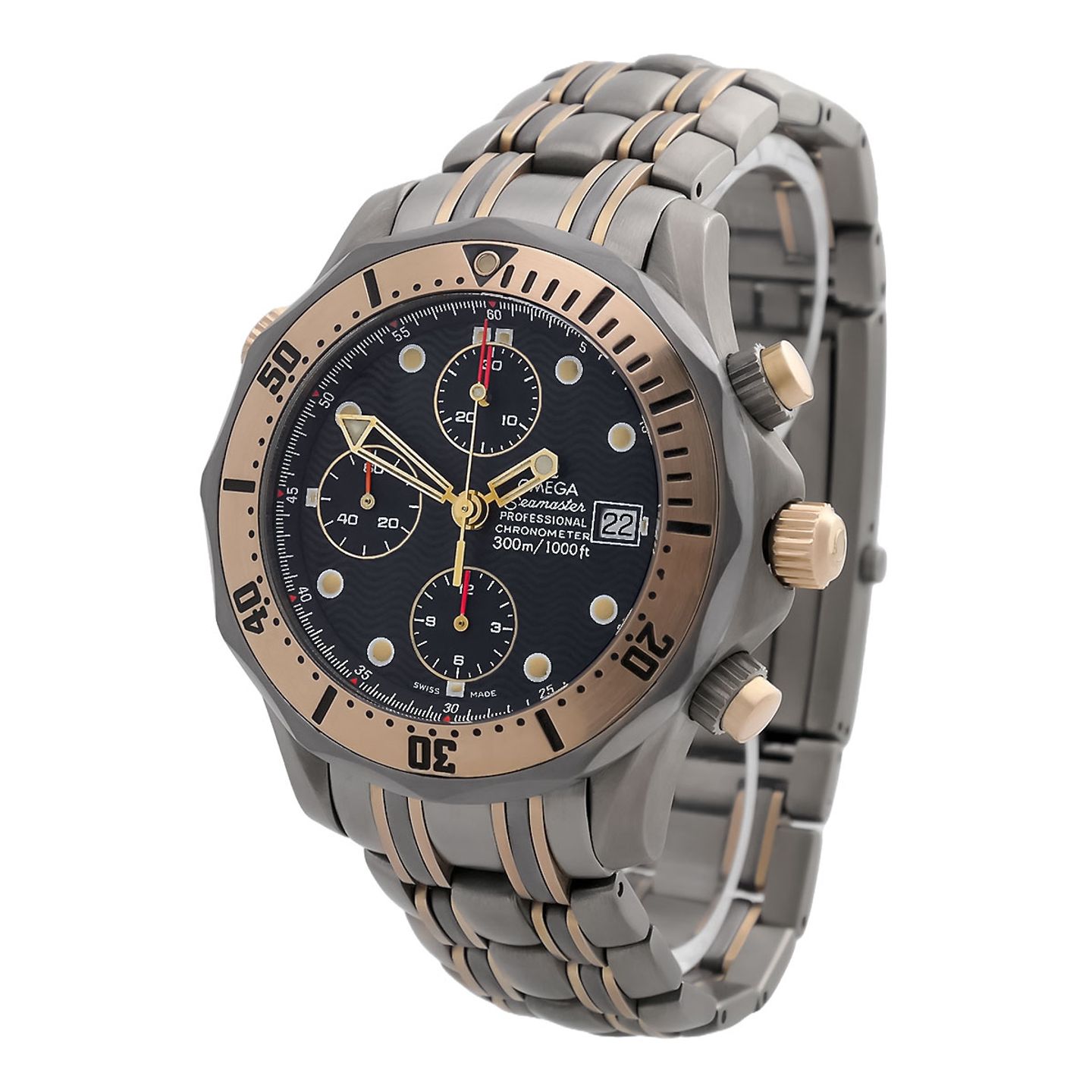 Omega Seamaster Diver 300 M 2296.80.00 (1993) - Blue dial 42 mm Titanium case (2/8)