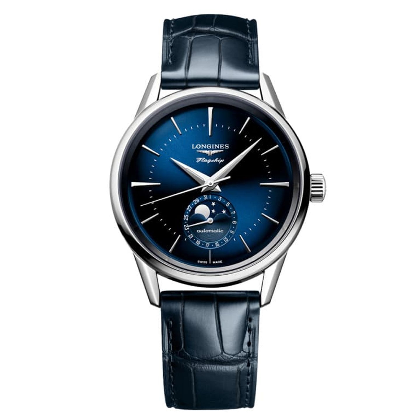 Longines Flagship Heritage L4.815.4.92.2 (2024) - Blauw wijzerplaat 39mm Staal (1/1)