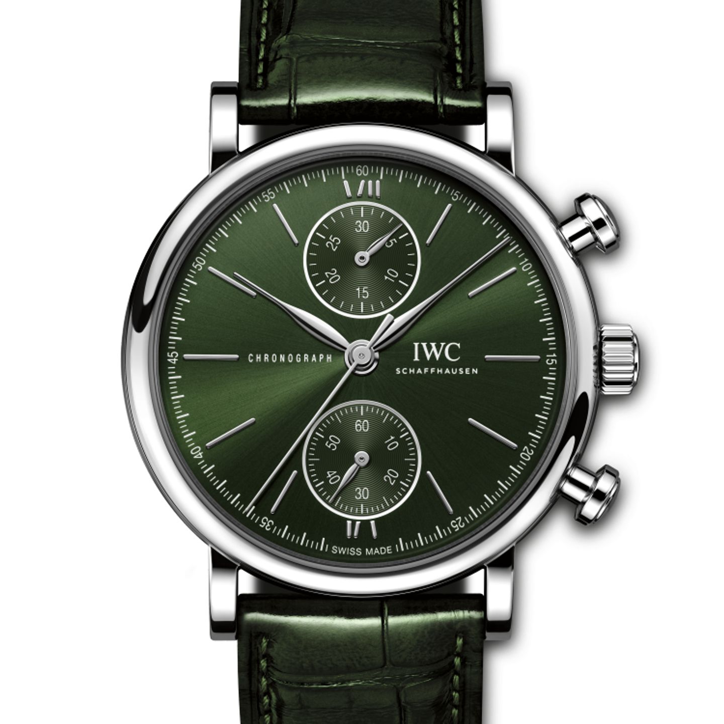 IWC Portofino Chronograph IW391405 (2024) - Groen wijzerplaat 39mm Staal (1/1)