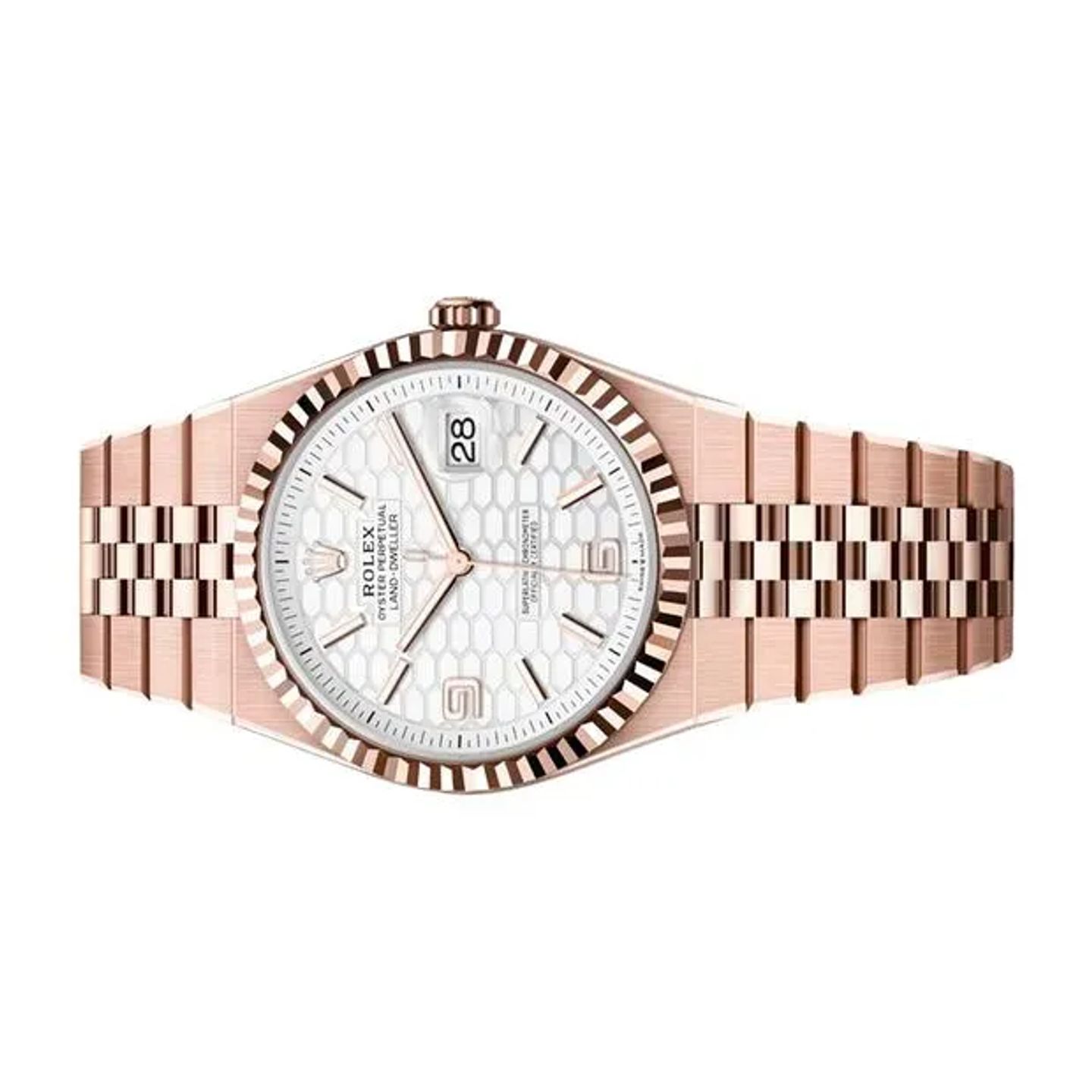 Rolex Land-Dweller 40 127335 (2025) - White dial 40 mm Rose Gold case (2/6)