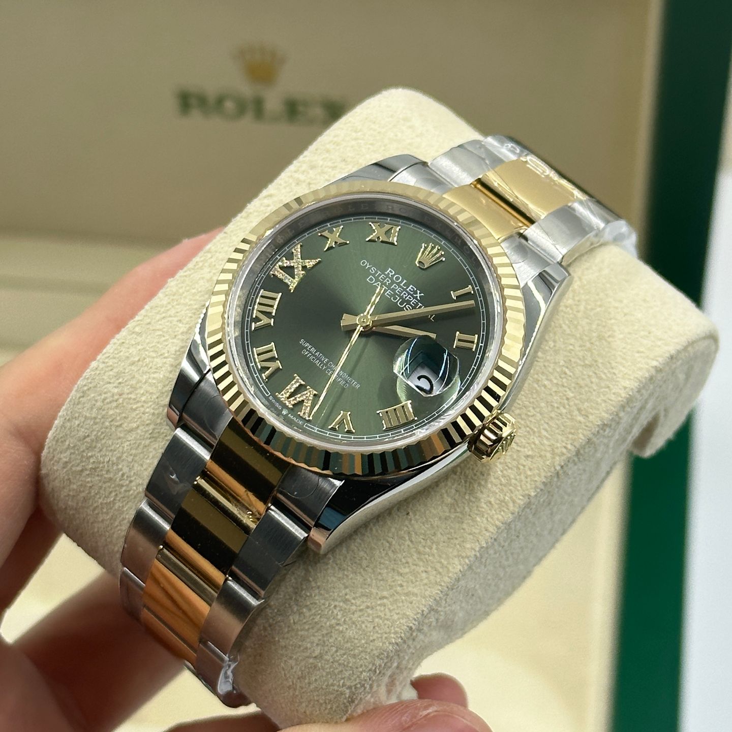 Rolex Datejust 36 126233 (2025) - Groen wijzerplaat 36mm Goud/Staal (1/8)