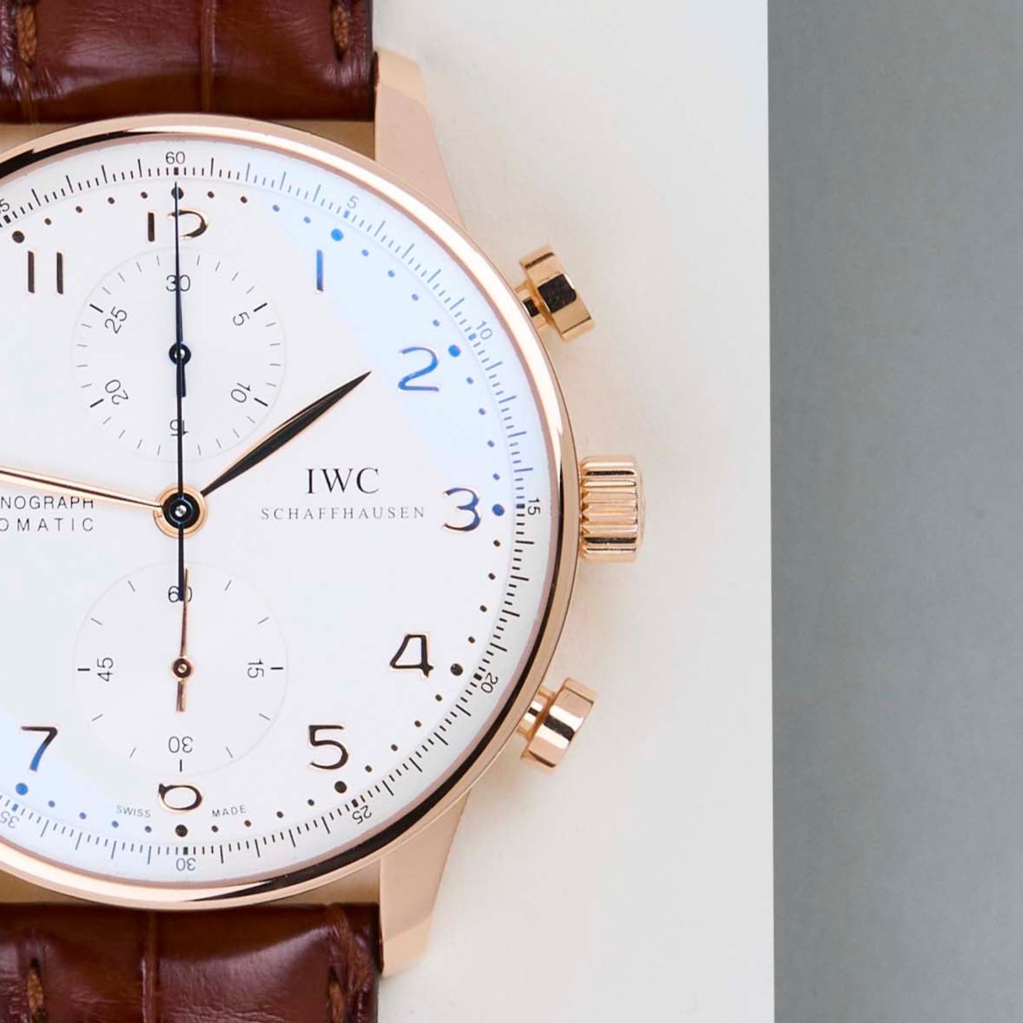 IWC Portuguese Chronograph IW371480 (2014) - Zilver wijzerplaat 41mm Roodgoud (5/8)