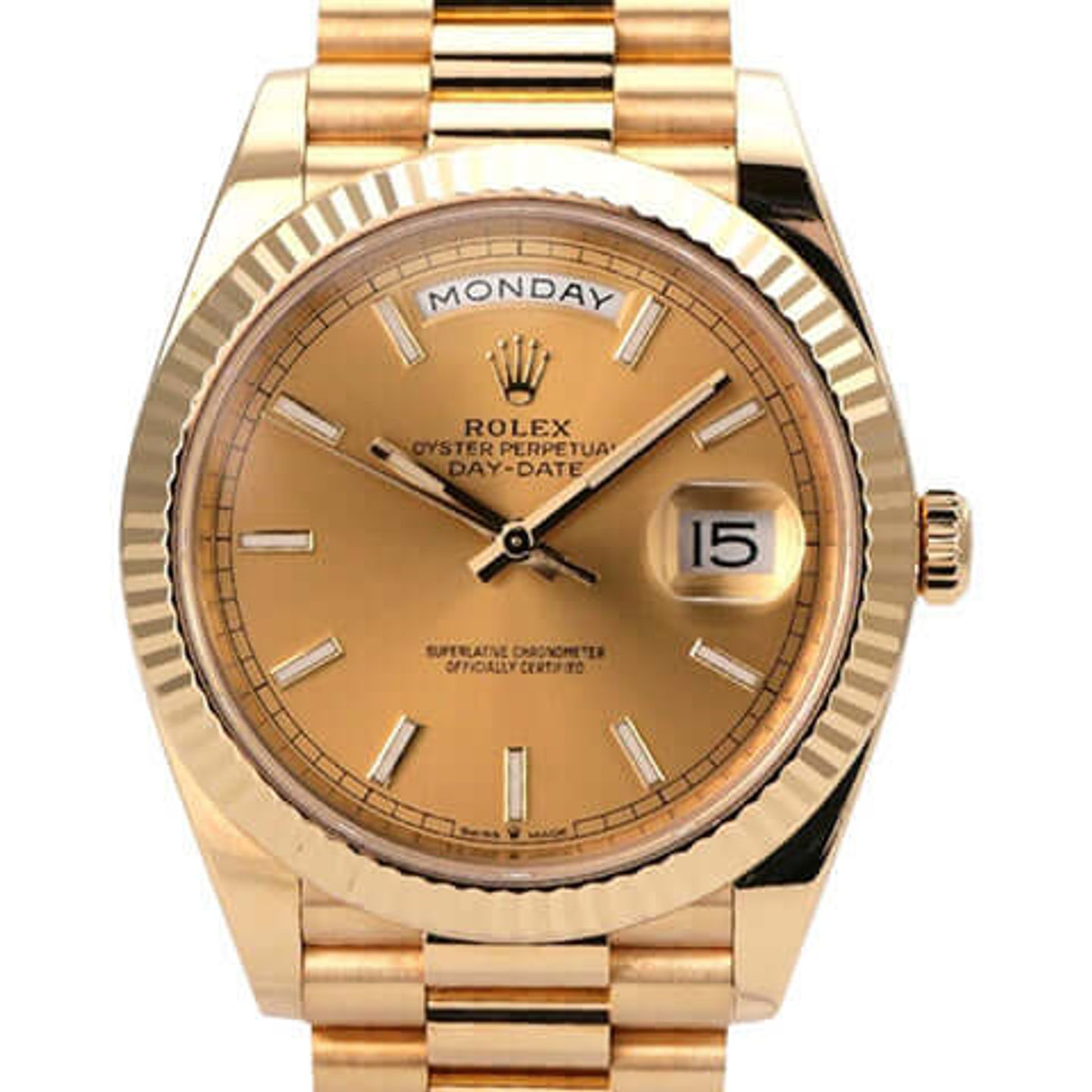 Rolex Day-Date 40 228238 (2019) - Champagne dial 40 mm Yellow Gold case (1/8)