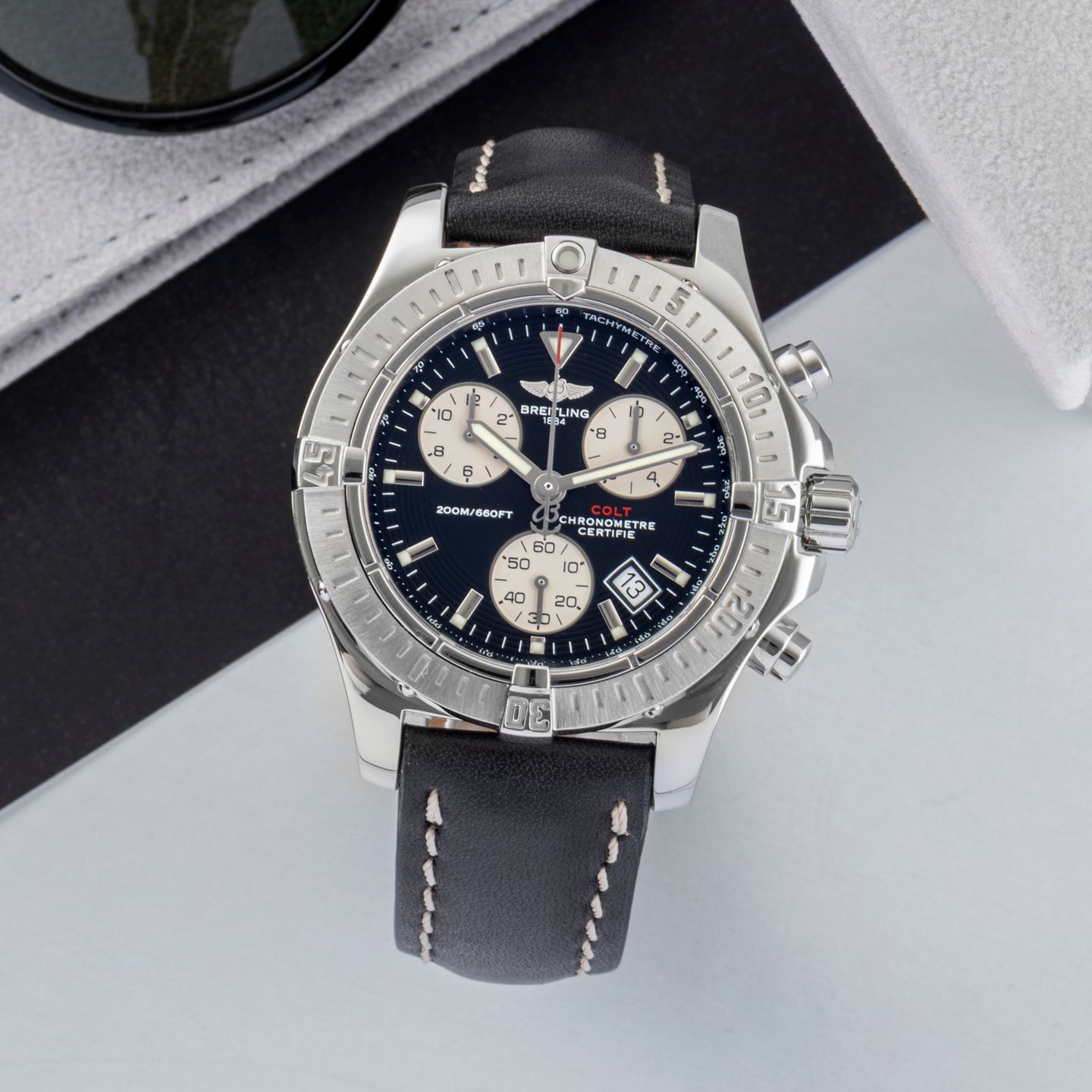 Breitling Colt Chronograph A73380-018 (Unknown (random serial)) - Black dial 41 mm Steel case (1/8)