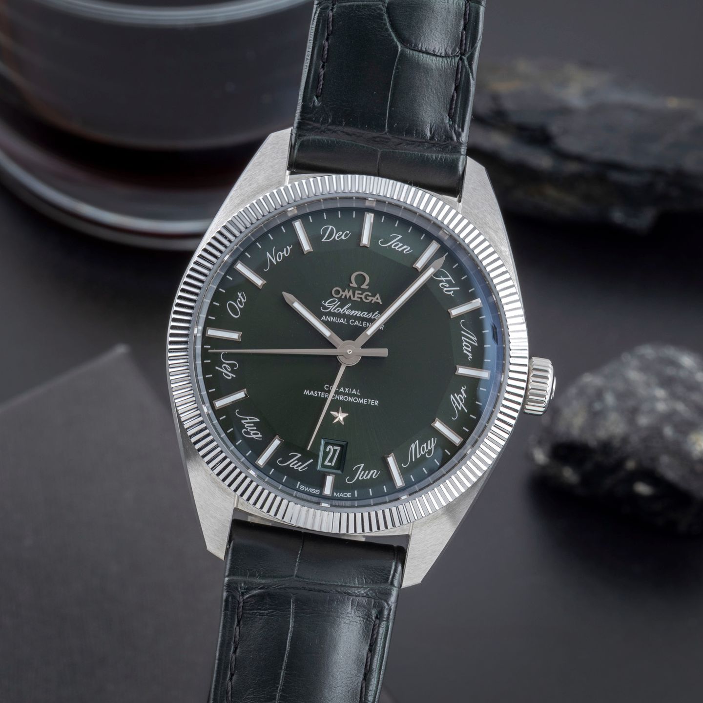 Omega Globemaster 130.33.41.22.10.001 (Onbekend (willekeurig serienummer)) - Groen wijzerplaat 41mm Staal (3/8)