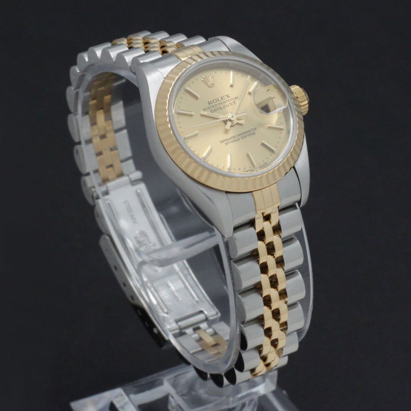 Rolex Lady-Datejust 79173 (2001) - Gold dial 26 mm Gold/Steel case (5/7)
