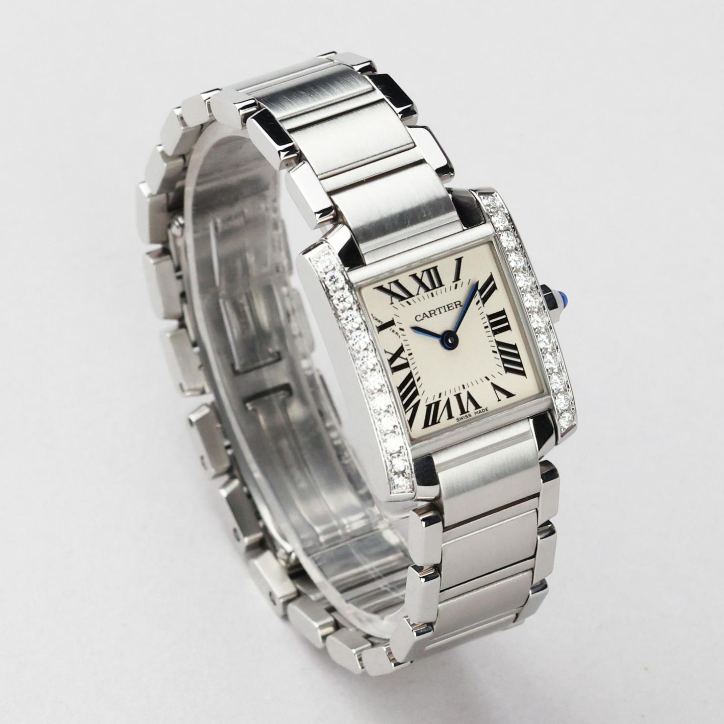 Cartier Tank Française W4TA0008 (2019) - White dial 25 mm Steel case (2/8)