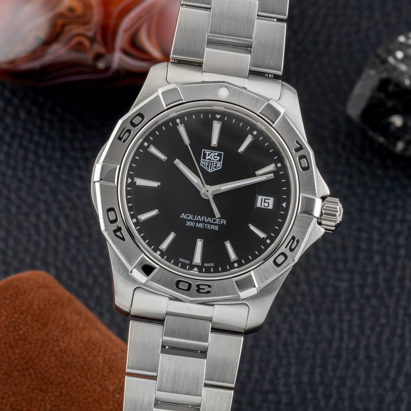 TAG Heuer Aquaracer 300M WAP2011 (Onbekend (willekeurig serienummer)) - Zwart wijzerplaat 41mm Staal (3/8)