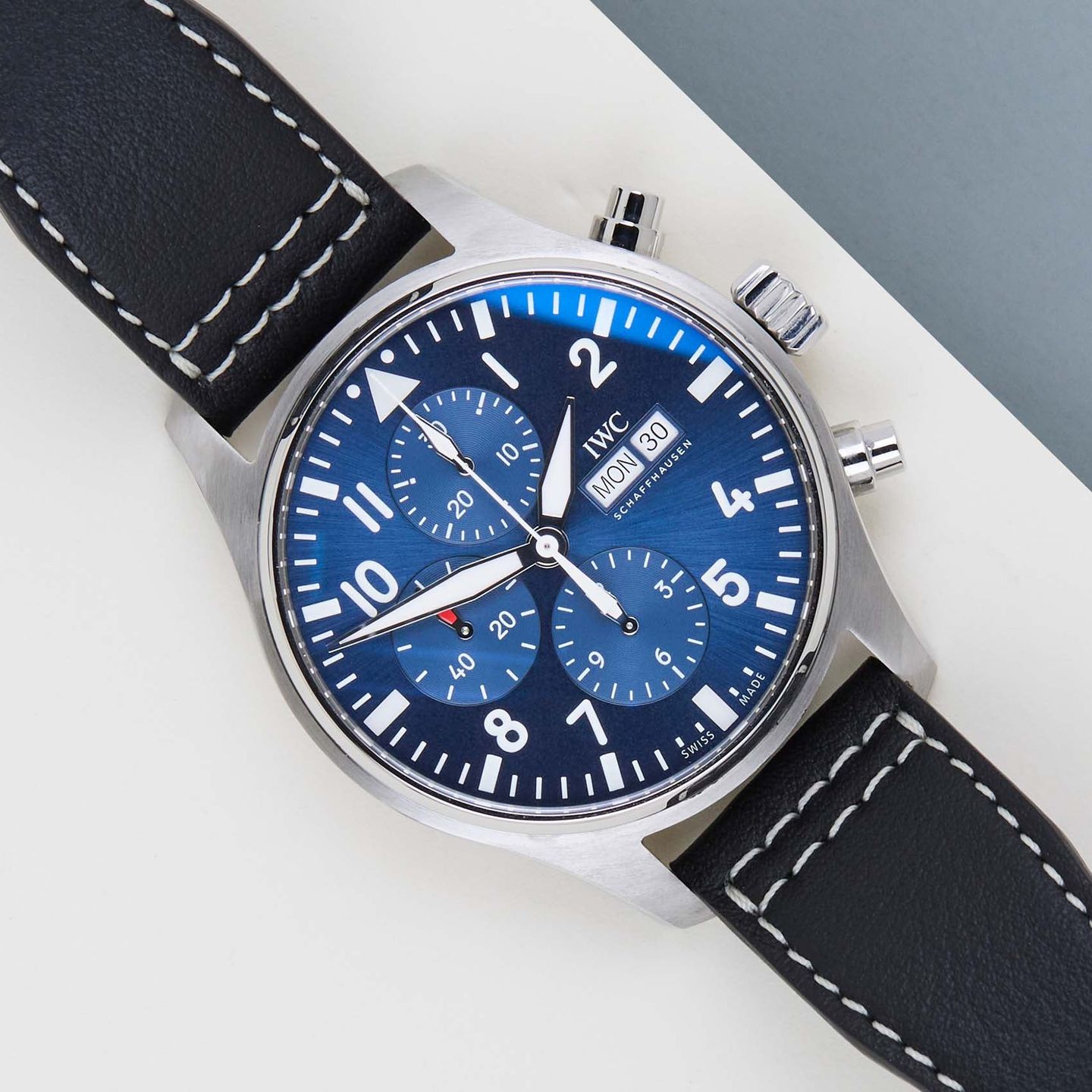 IWC Pilot Chronograph IW377714 (2020) - Blue dial 43 mm Steel case (1/8)