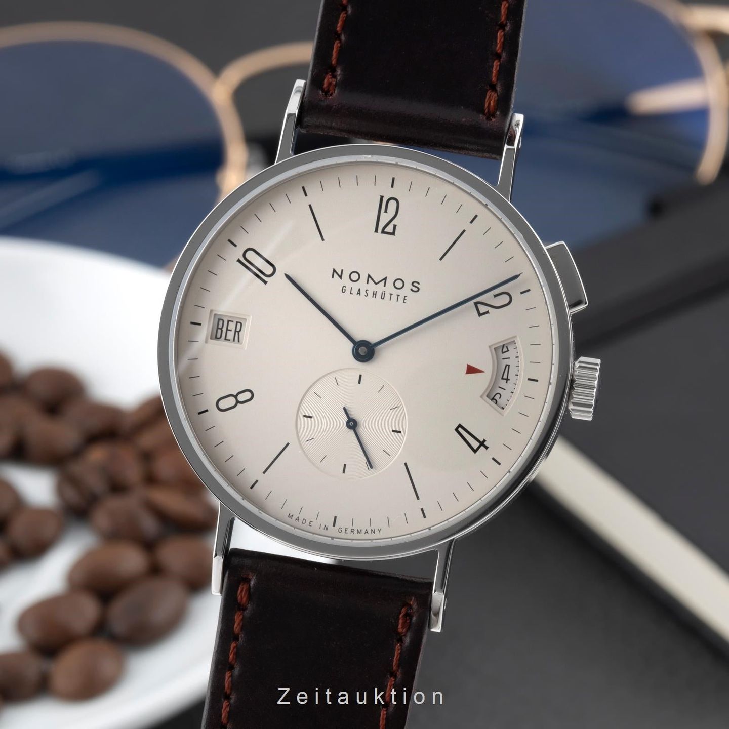 NOMOS Tangomat GMT 635 (Onbekend (willekeurig serienummer)) - Wit wijzerplaat 40mm Staal (1/8)