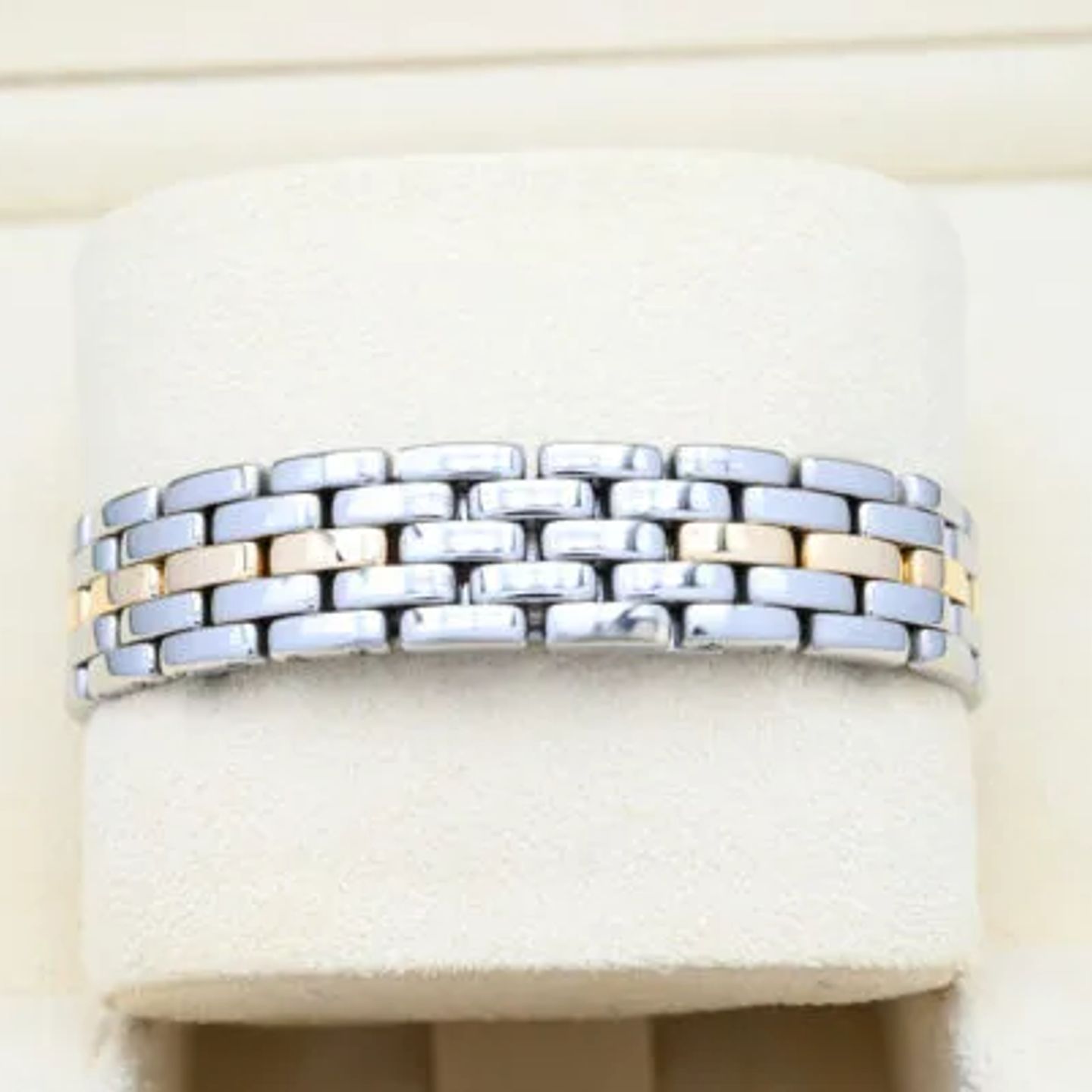 Cartier Panthère 166920 (1991) - Wit wijzerplaat 24mm Goud/Staal (6/8)