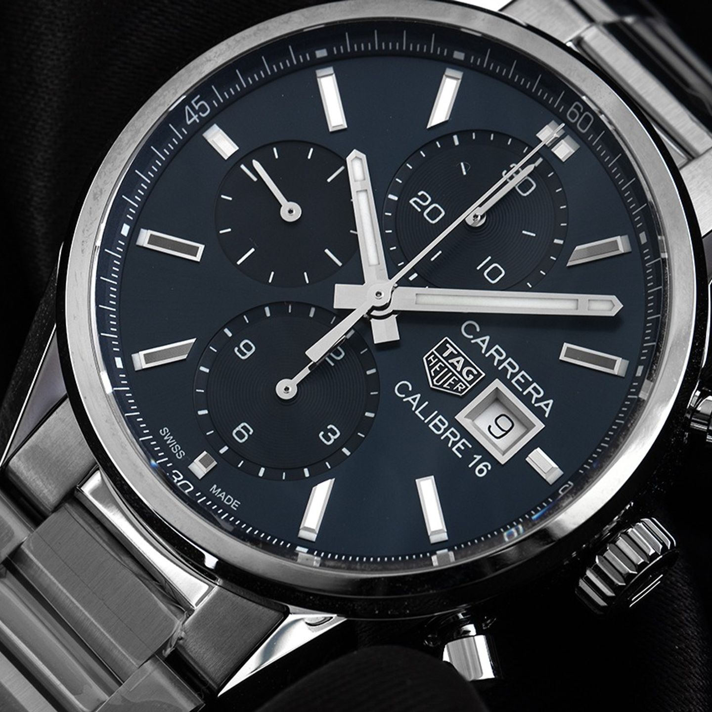 TAG Heuer Carrera Calibre 16 CBK2112.BA0715 (2024) - Blauw wijzerplaat 41mm Staal (3/7)