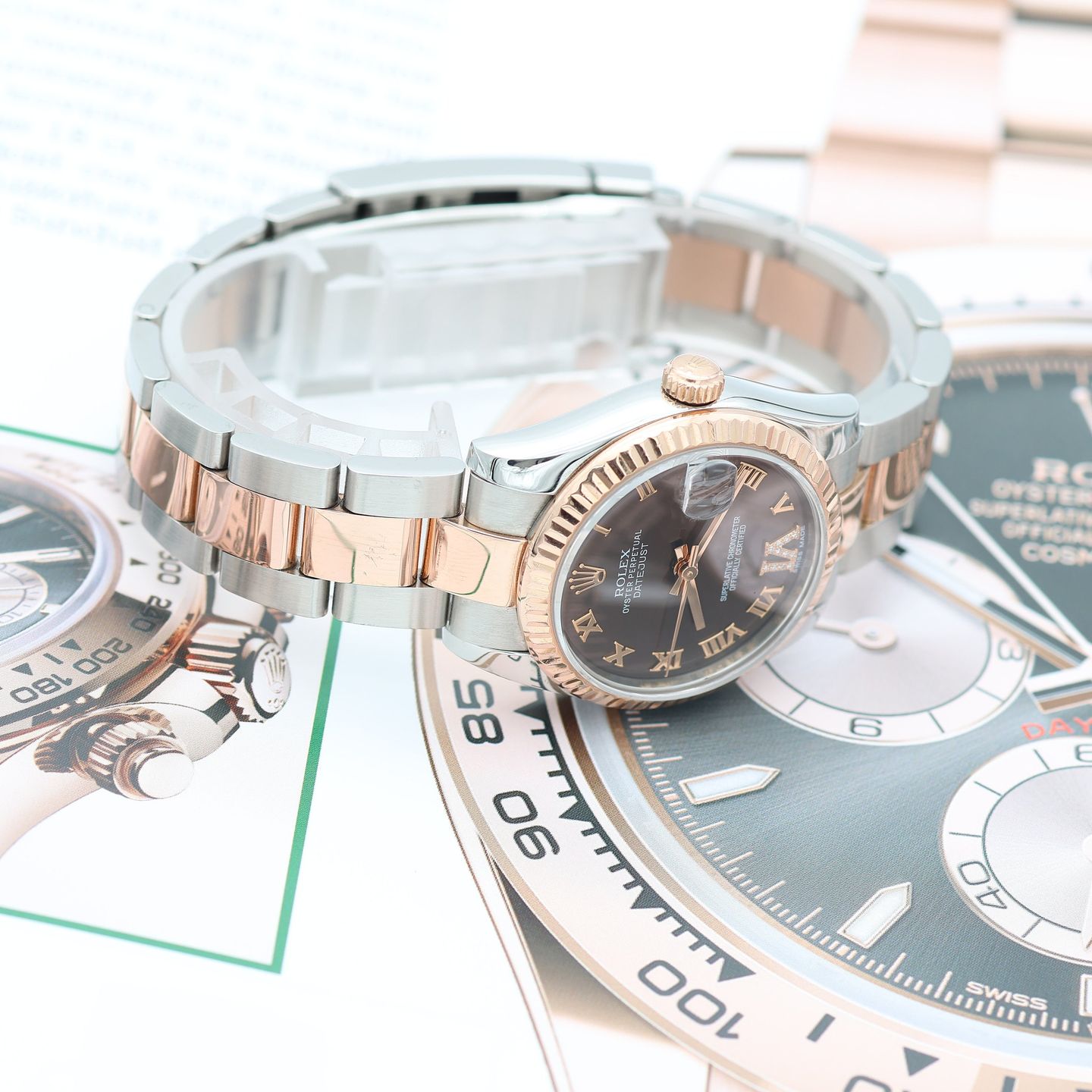 Rolex Datejust 31 278271 (2023) - Brown dial 31 mm Gold/Steel case (8/8)