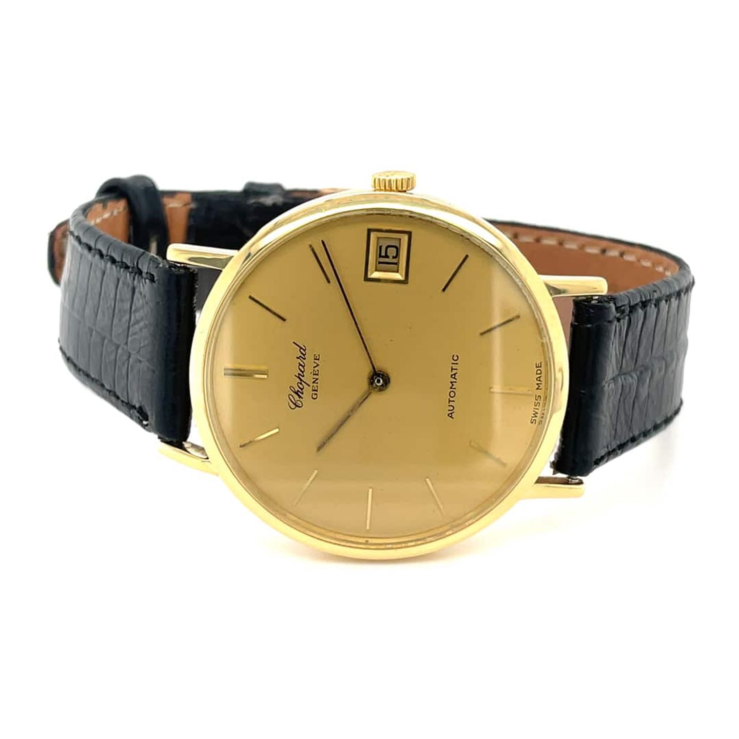 Chopard Vintage 1039 (1960) - Champagne dial 33 mm Yellow Gold case (1/8)