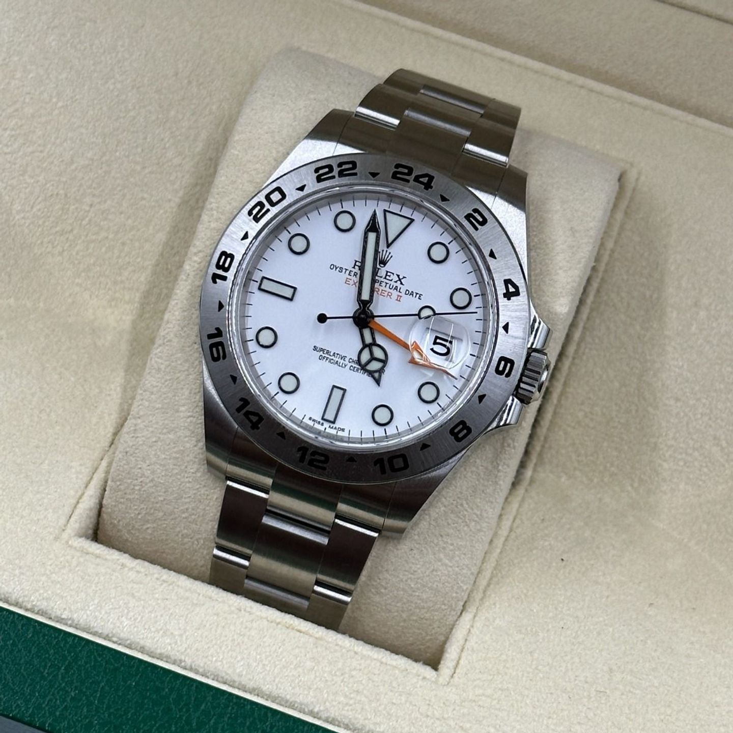 Rolex Explorer II 216570 (2021) - Wit wijzerplaat 42mm Staal (8/8)