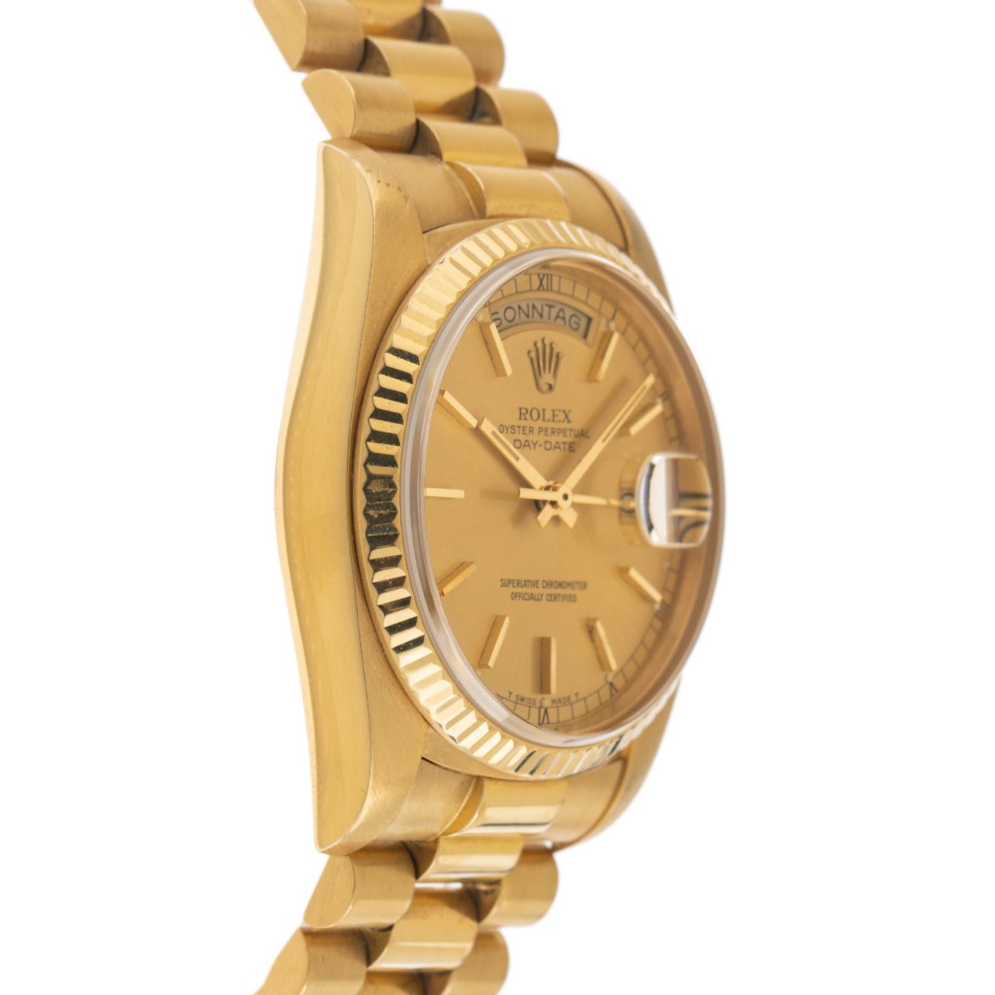 Rolex Day-Date 36 18038 (1983) - Champagne dial 36 mm Yellow Gold case (5/7)