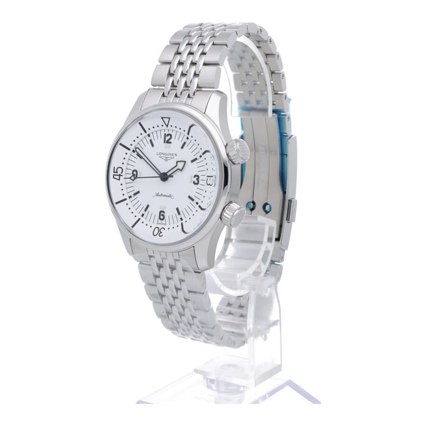 Longines Legend Diver L3.764.4.16.6 (2025) - Wit wijzerplaat 39mm Staal (2/7)