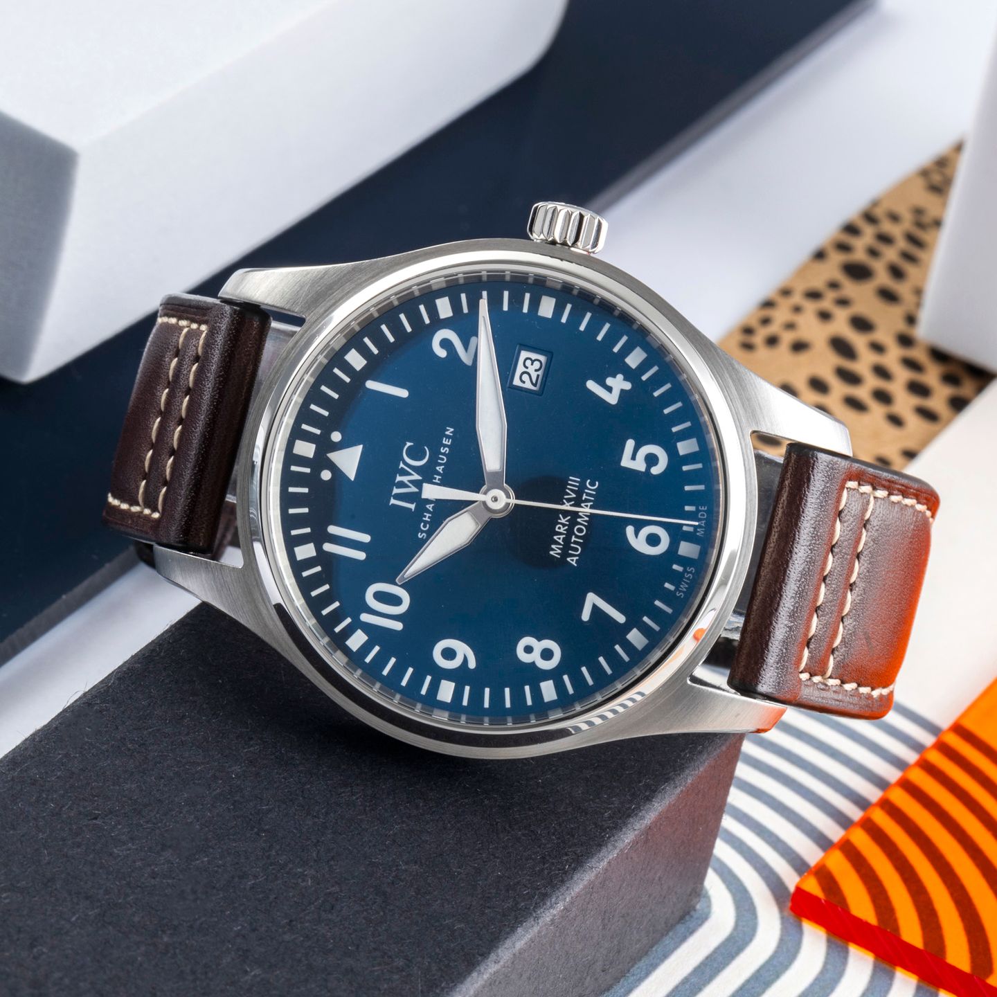 IWC Pilot Mark IW4421 (Onbekend (willekeurig serienummer)) - Zwart wijzerplaat 28mm Staal (2/8)