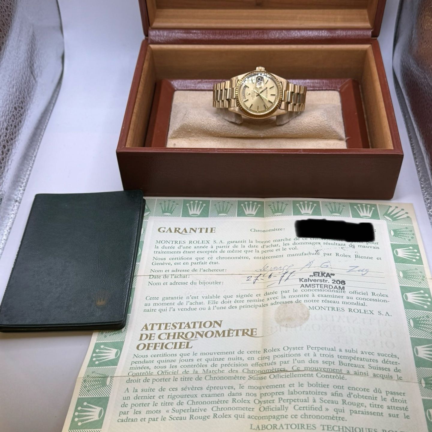 Rolex Day-Date 1803 (1977) - Champagne dial 36 mm Yellow Gold case (8/8)