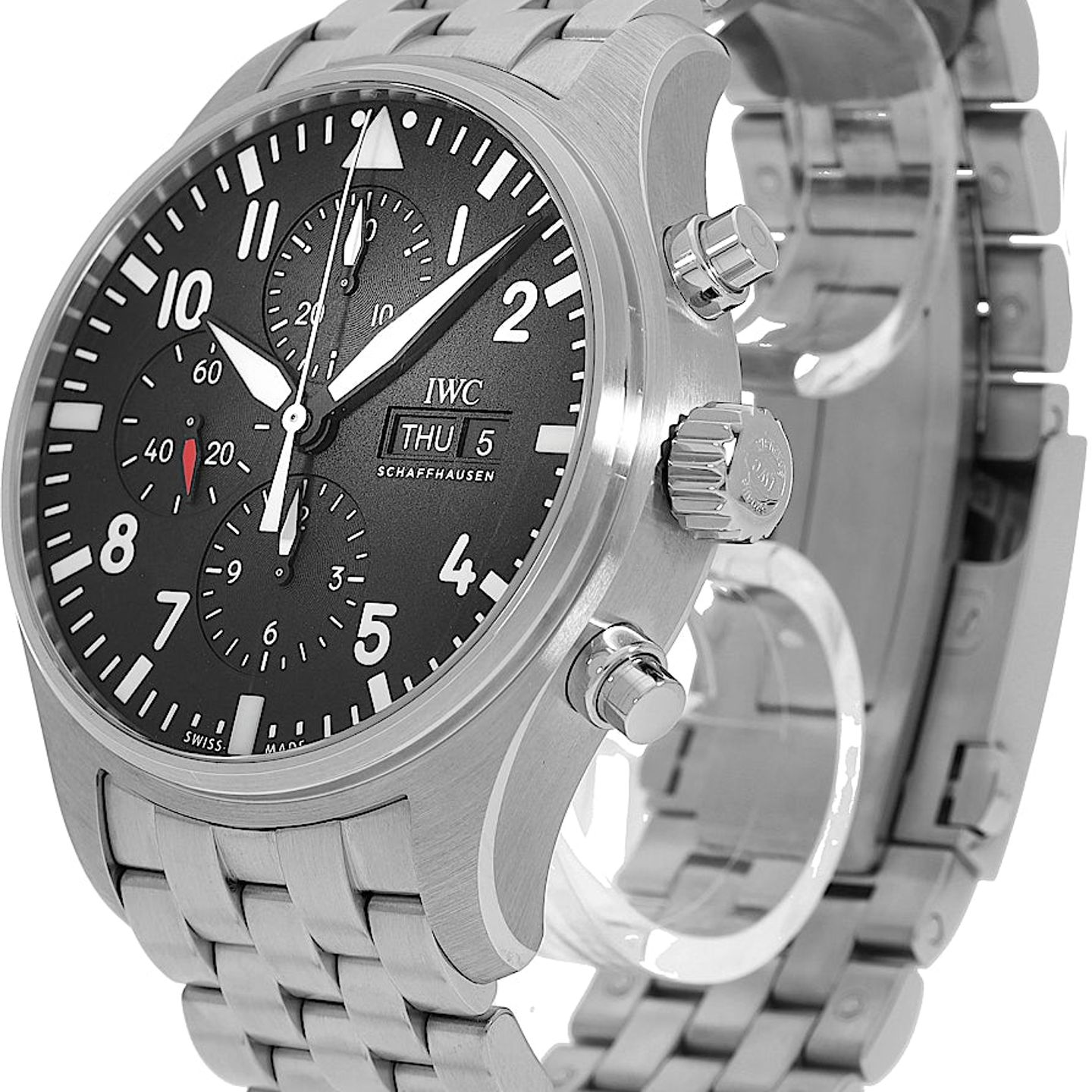 IWC Pilot Chronograph IW377710 (2021) - Zwart wijzerplaat 43mm Staal (3/5)