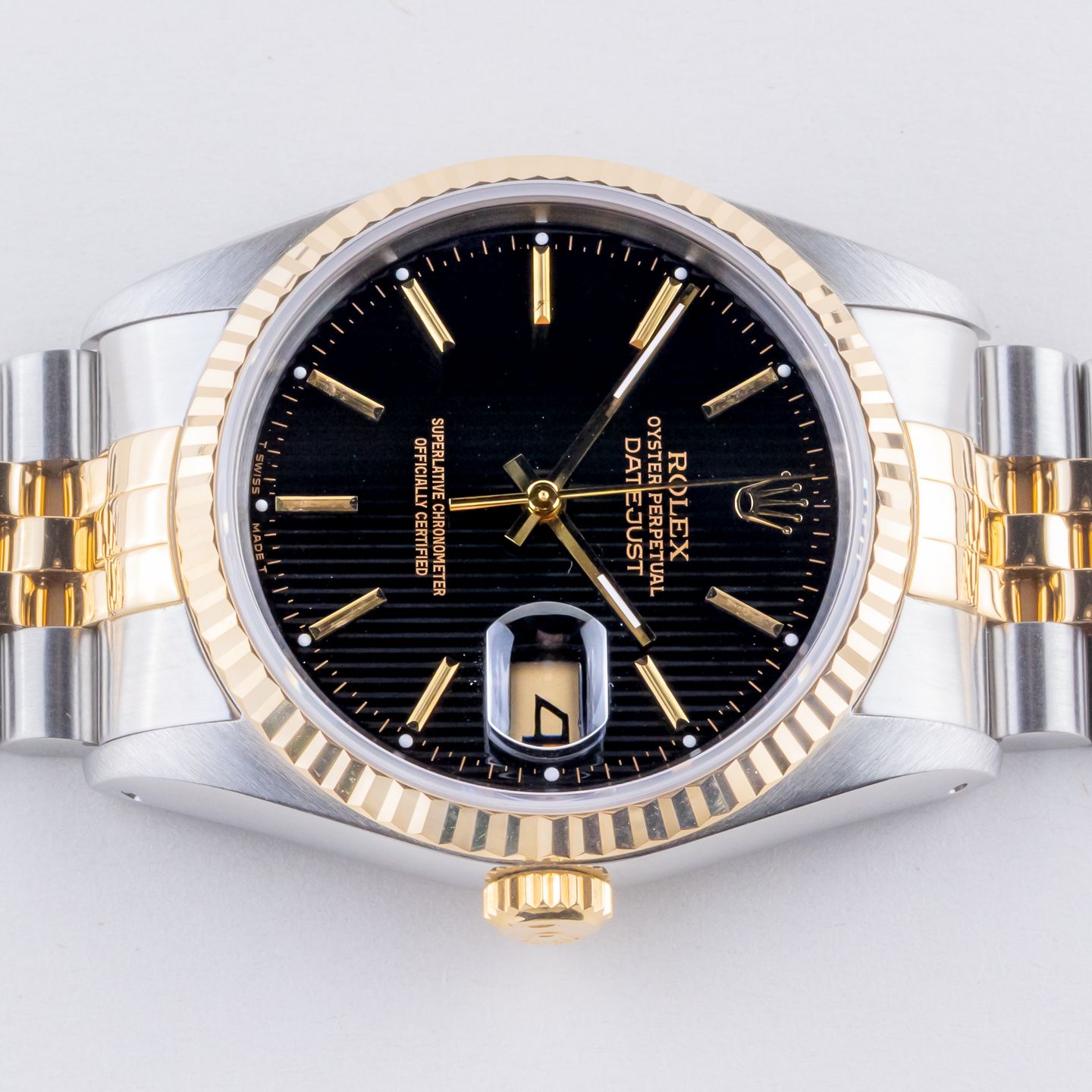 Rolex Datejust 36 16233 (1991) - Zwart wijzerplaat 36mm Goud/Staal (6/8)