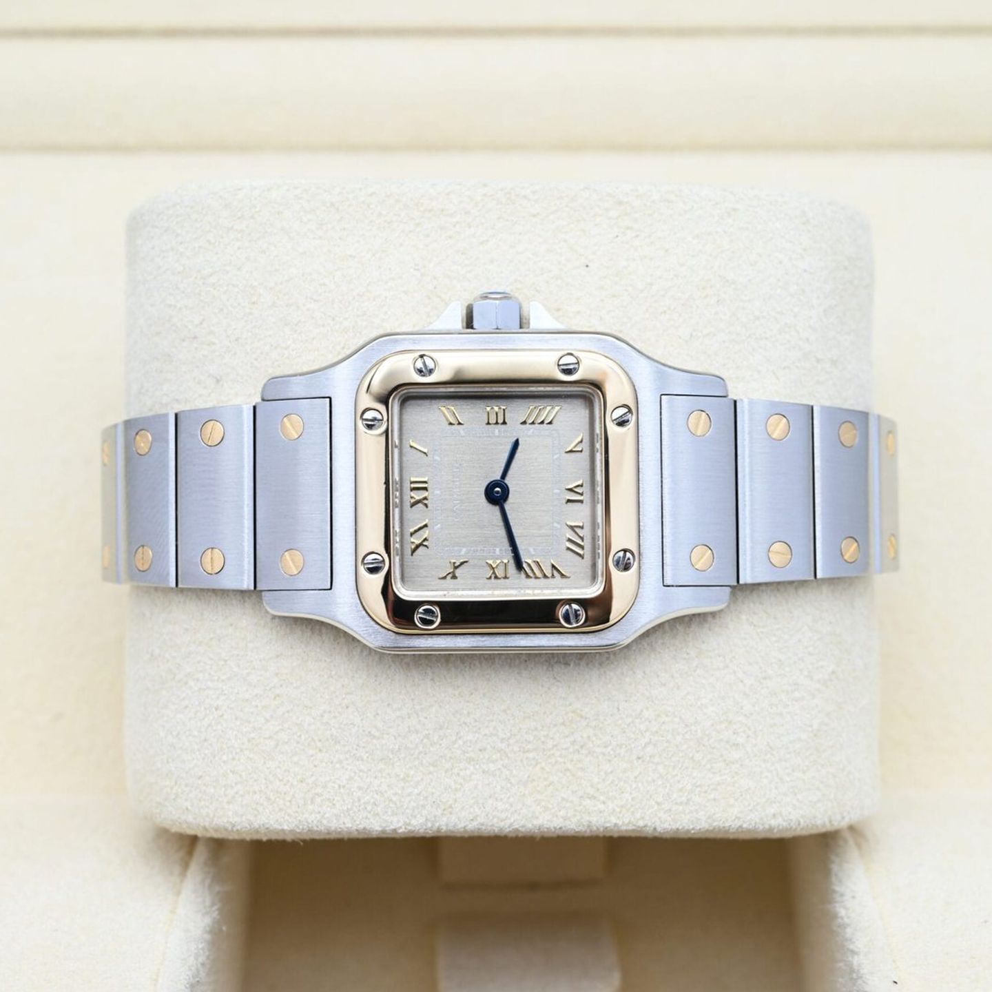 Cartier Santos Galbée 1567 (Unknown (random serial)) - White dial 24 mm Gold/Steel case (5/8)