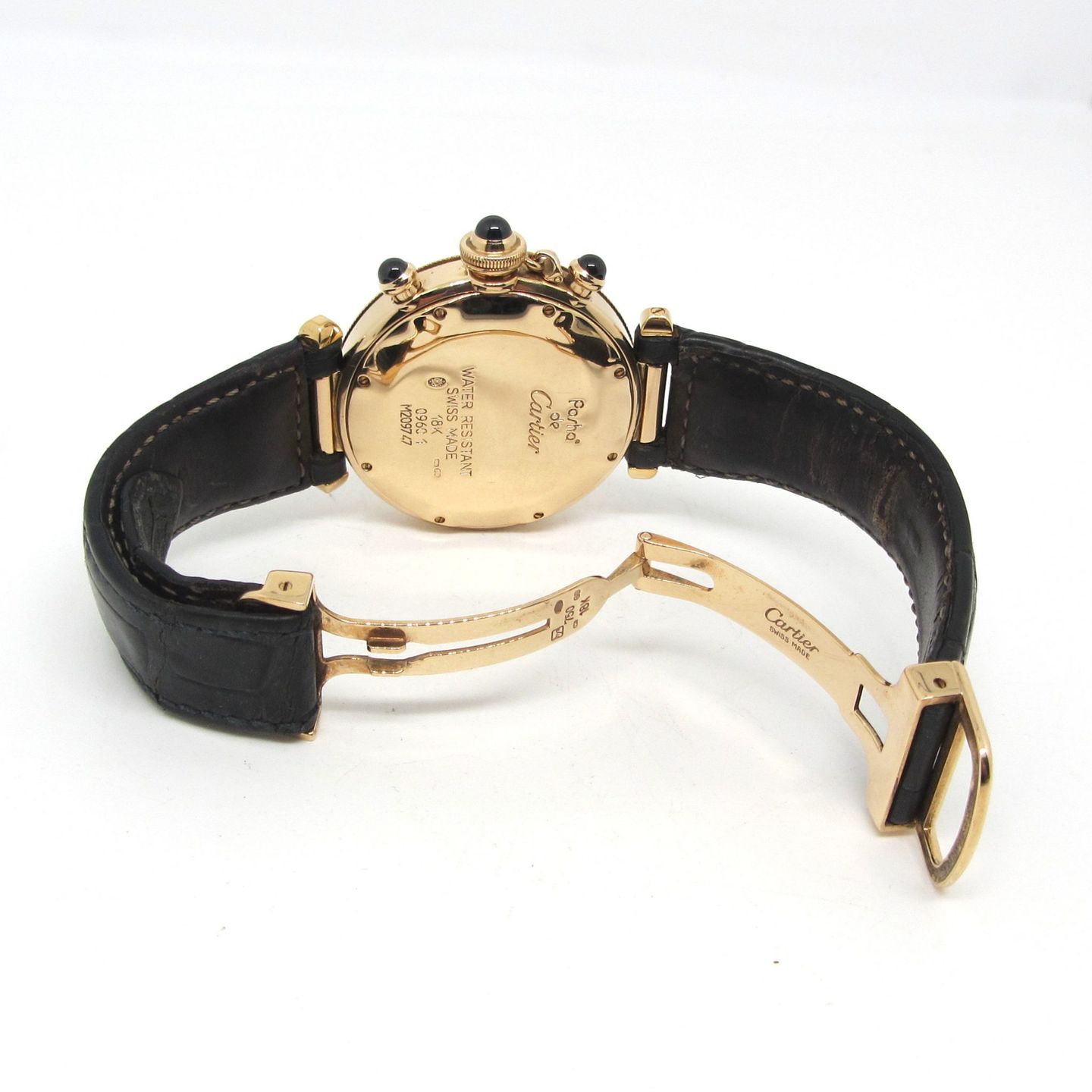 Cartier Pasha C 0960 1 (Unknown (random serial)) - Black dial 38 mm Yellow Gold case (3/5)