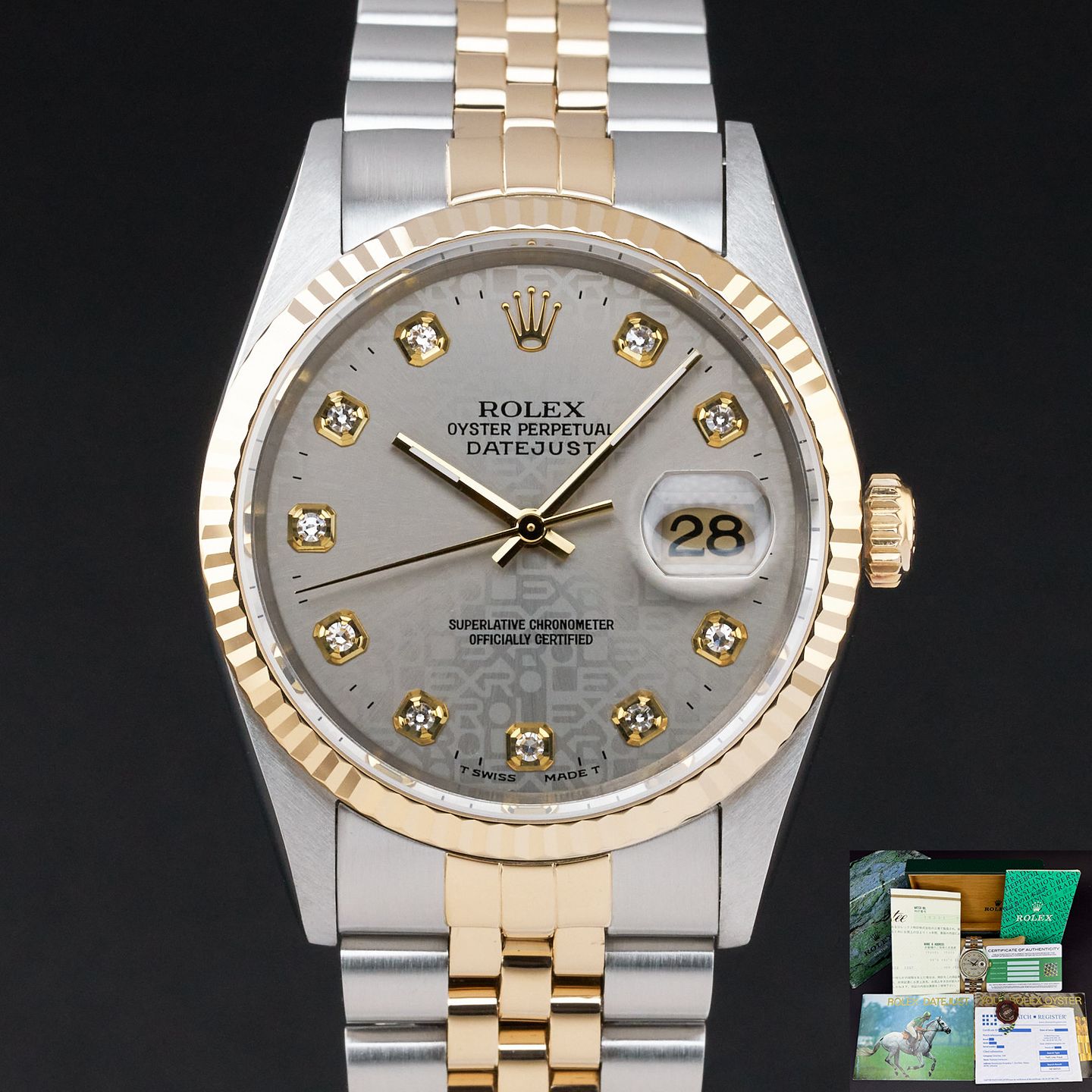 Rolex Datejust 36 16233 (1996) - Silver dial 36 mm Gold/Steel case (1/8)