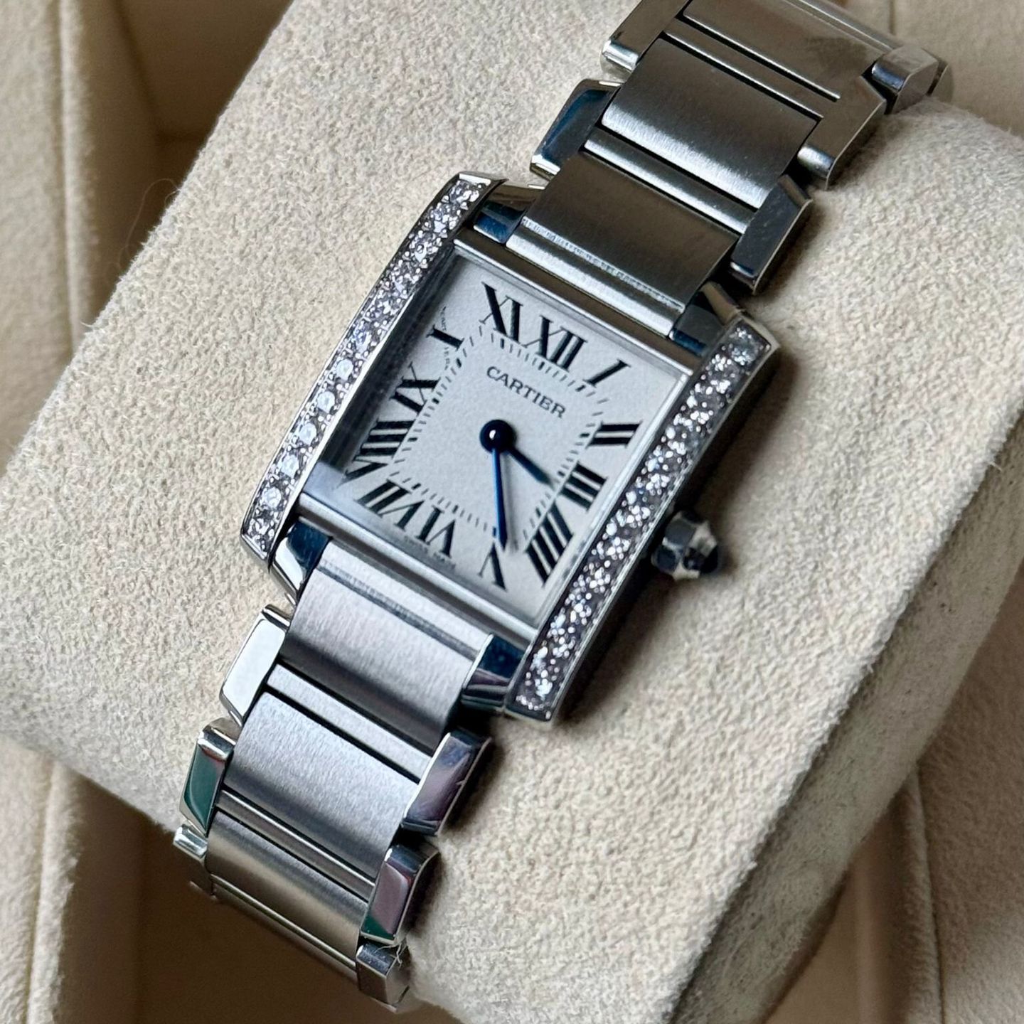 Cartier Tank Française W4TA0008 (2021) - White dial 25 mm Steel case (3/7)