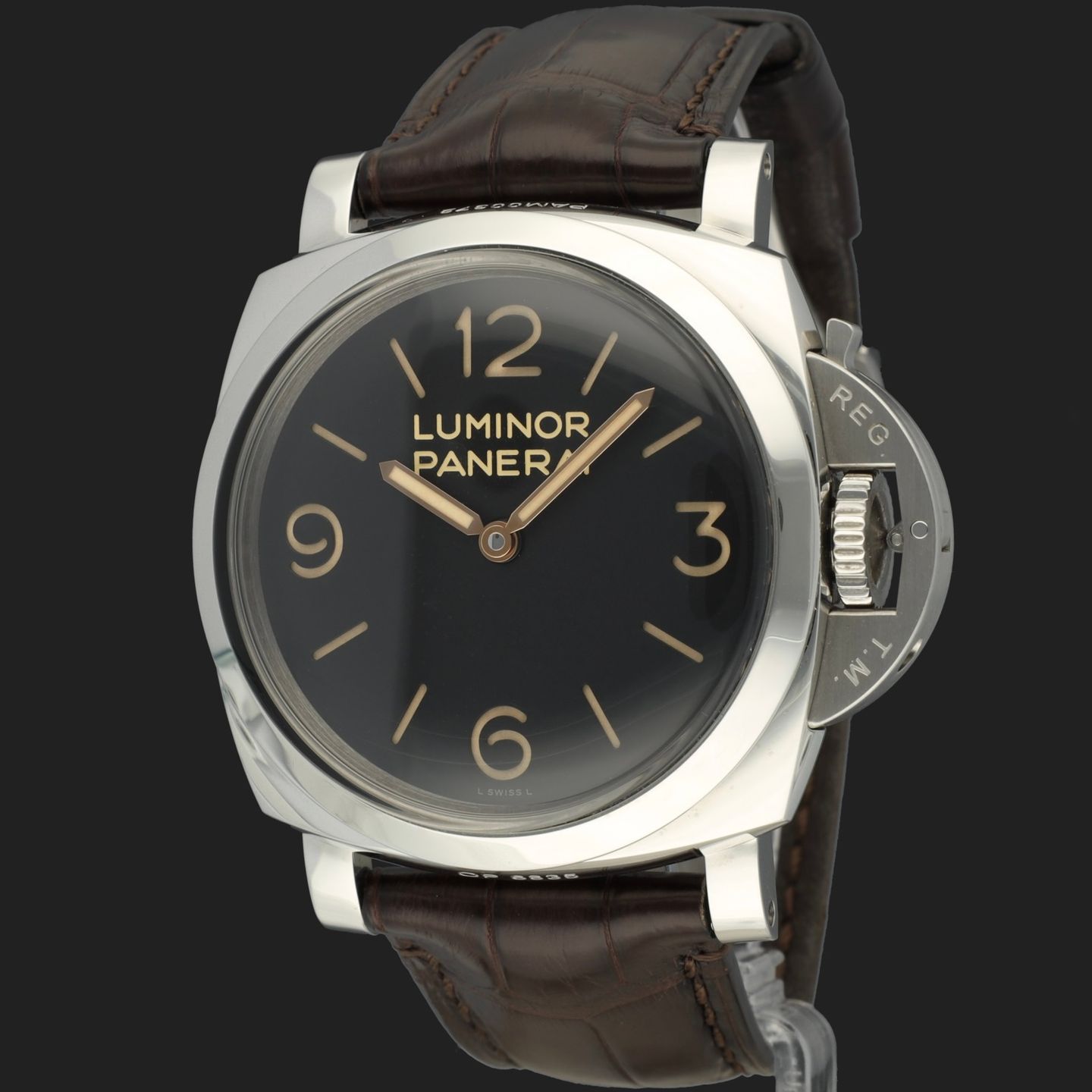 Panerai Luminor 1950 PAM00372 (2011) - Zwart wijzerplaat 47mm Staal (1/8)