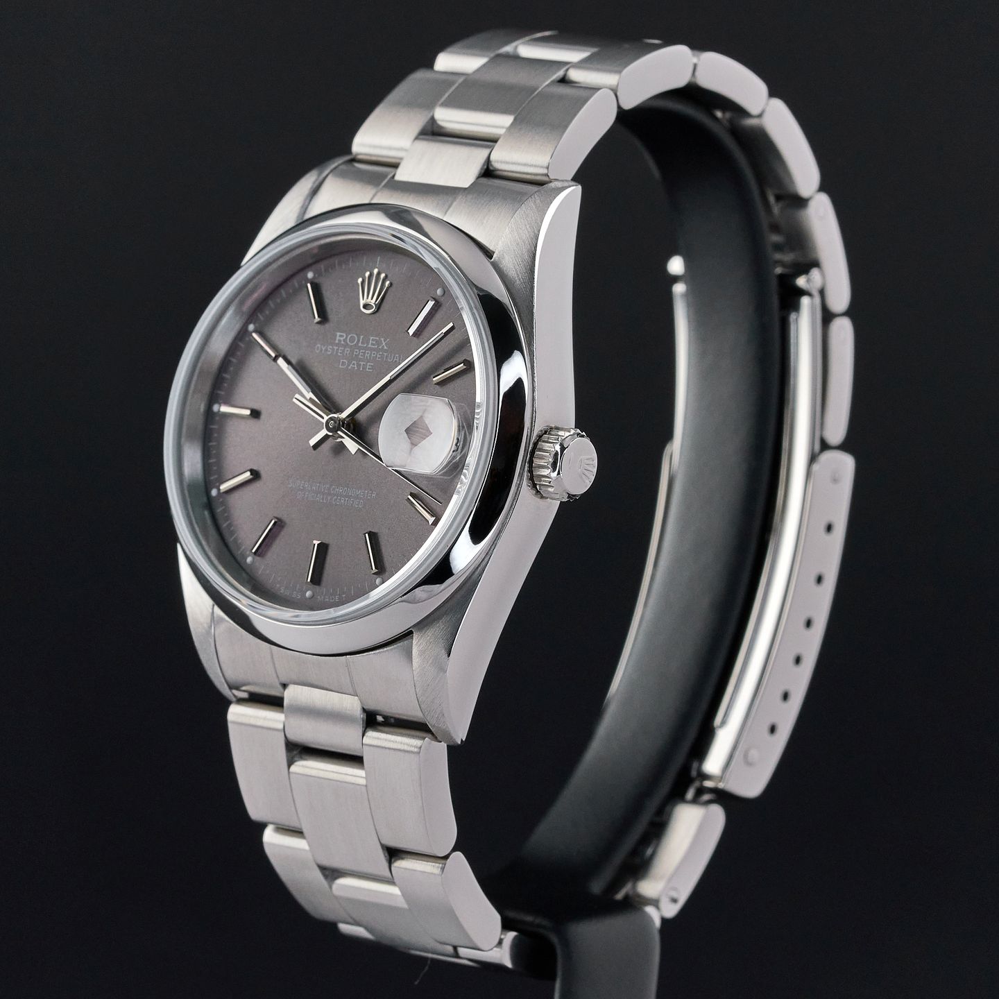 Rolex Oyster Perpetual Date 15200 (1995) - Grijs wijzerplaat 34mm Staal (4/8)