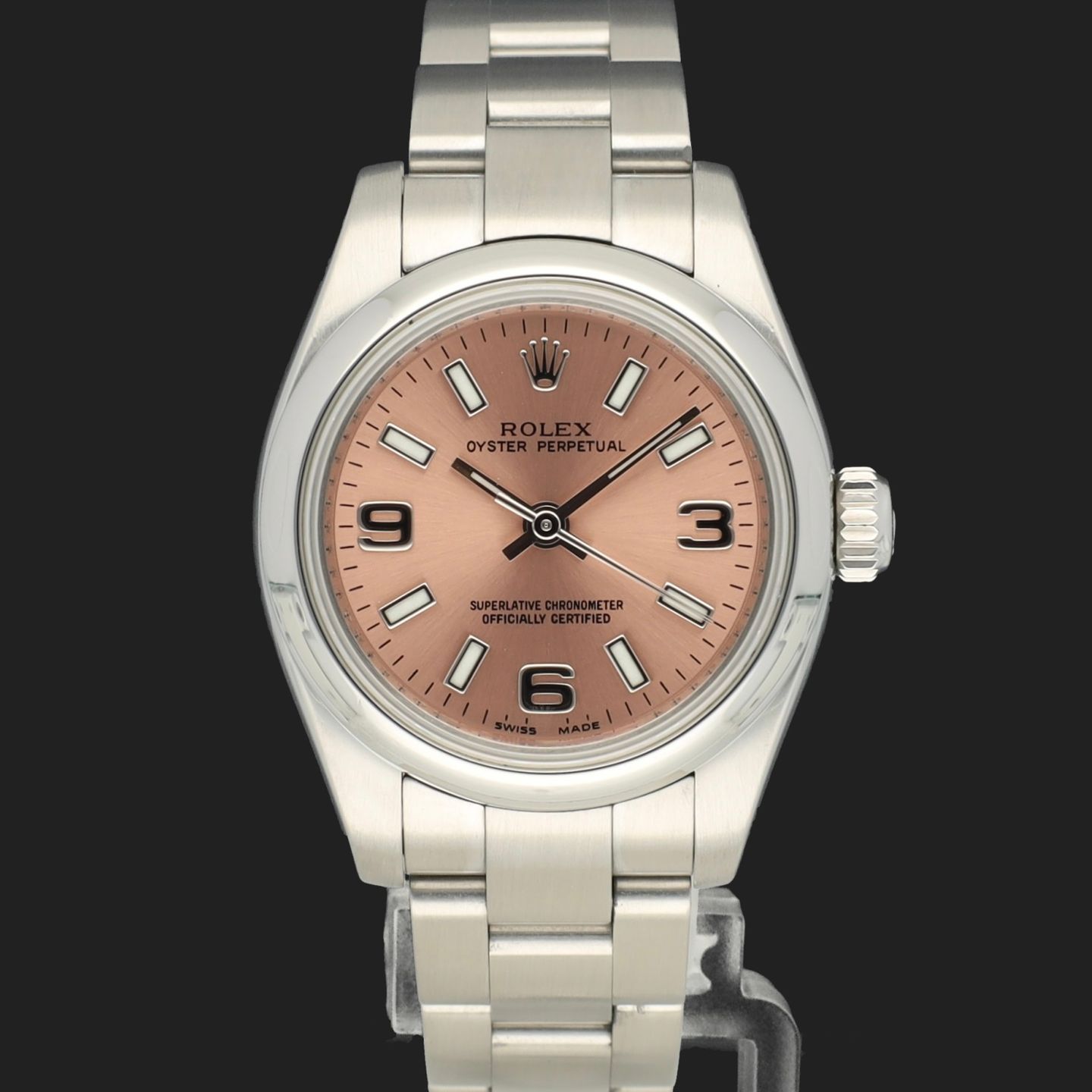 Rolex Oyster Perpetual 26 176200 (2012) - Roze wijzerplaat 26mm Staal (2/8)