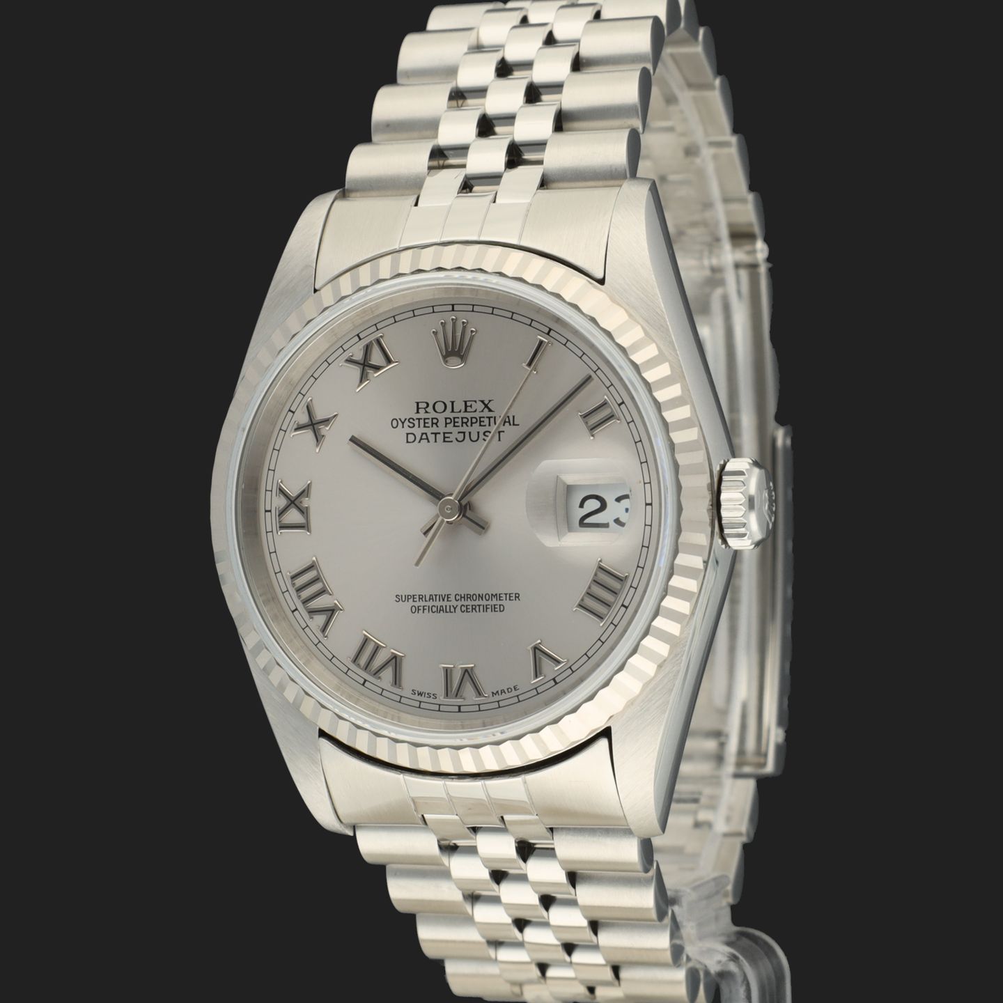 Rolex Datejust 36 16234 (2000) - Zilver wijzerplaat 36mm Staal (1/8)