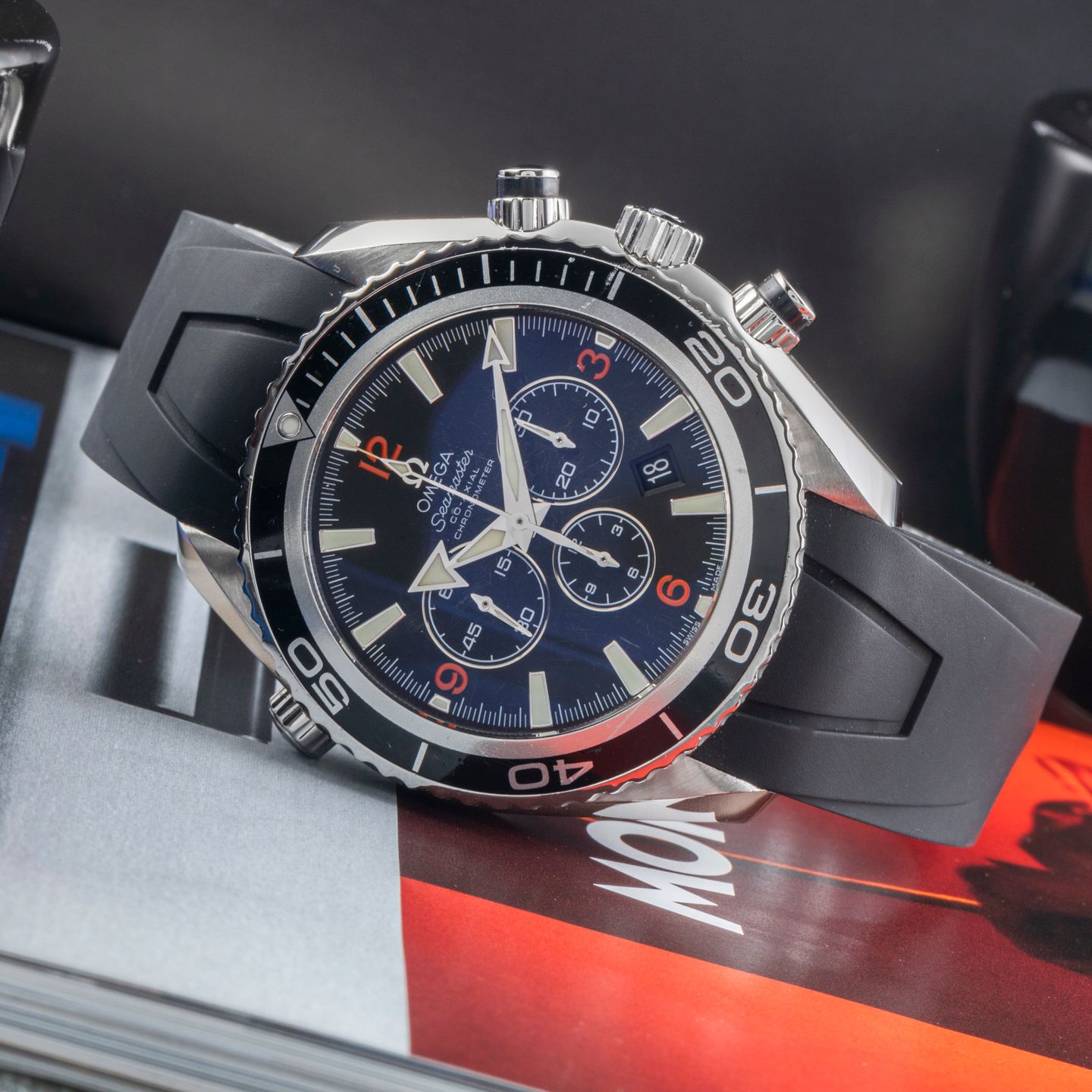 Omega Seamaster Planet Ocean Chronograph 2210.51.00 (2006) - Zwart wijzerplaat 46mm Staal (2/8)