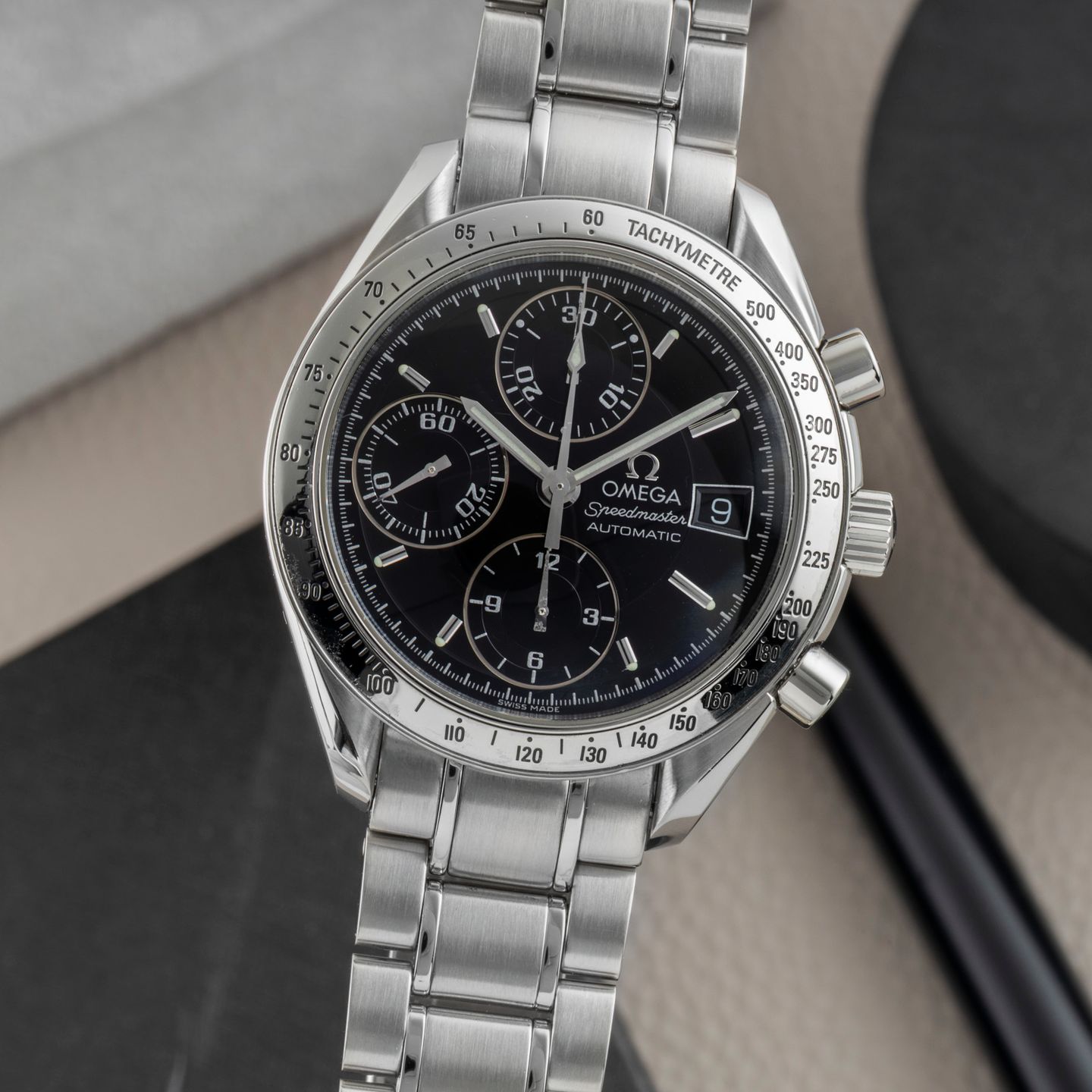 Omega Speedmaster Date 3513.50.00 (1999) - Zwart wijzerplaat 39mm Staal (3/8)