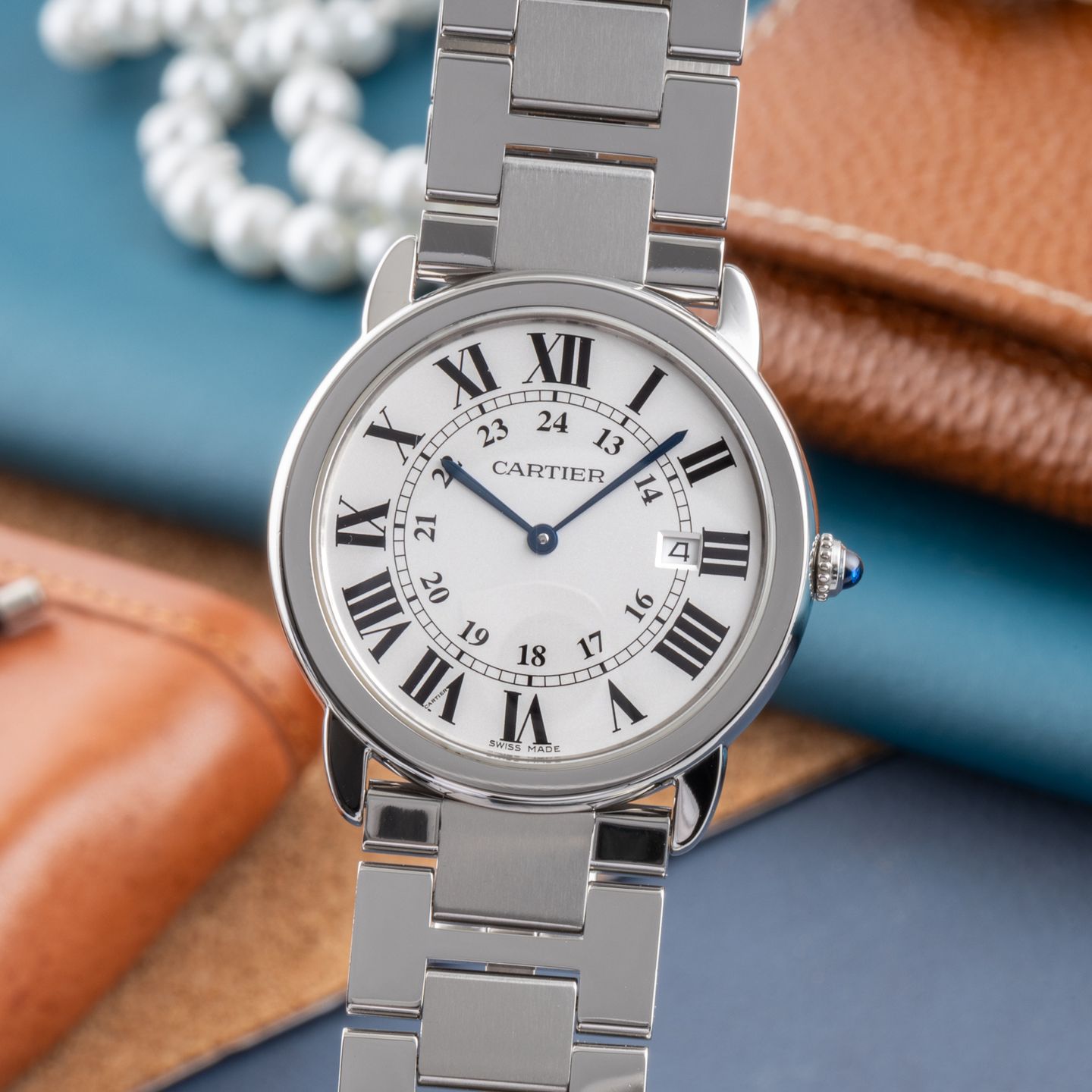 Cartier Ronde Solo de Cartier W6701005 (2014) - Zilver wijzerplaat 36mm Staal (3/8)