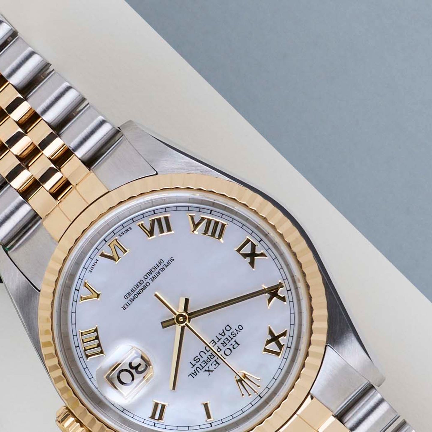 Rolex Datejust 36 16233 (2003) - Pearl dial 36 mm Gold/Steel case (4/8)