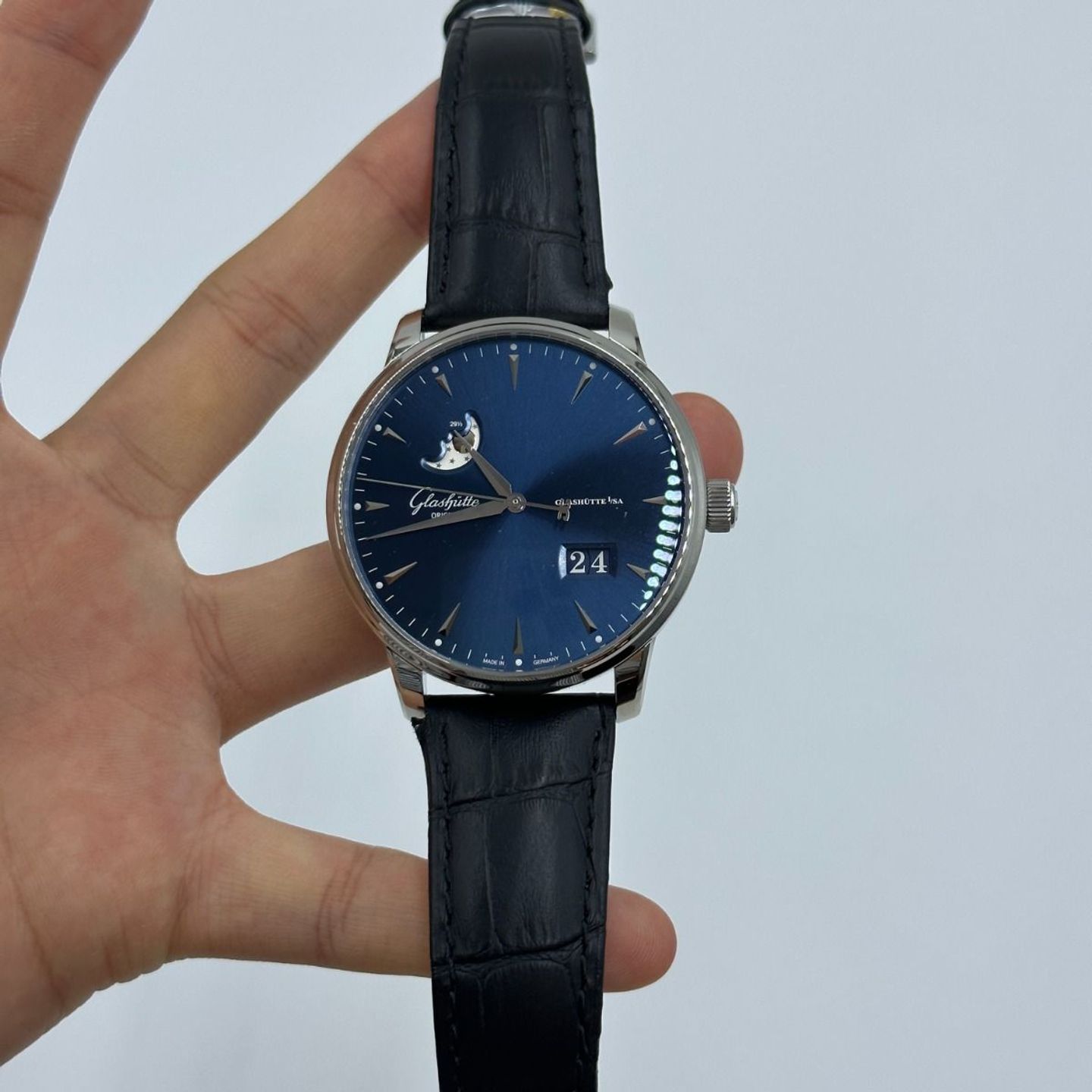 Glashütte Original Senator Excellence 1-36-04-04-02-30 (2024) - Blauw wijzerplaat 42mm Staal (5/8)