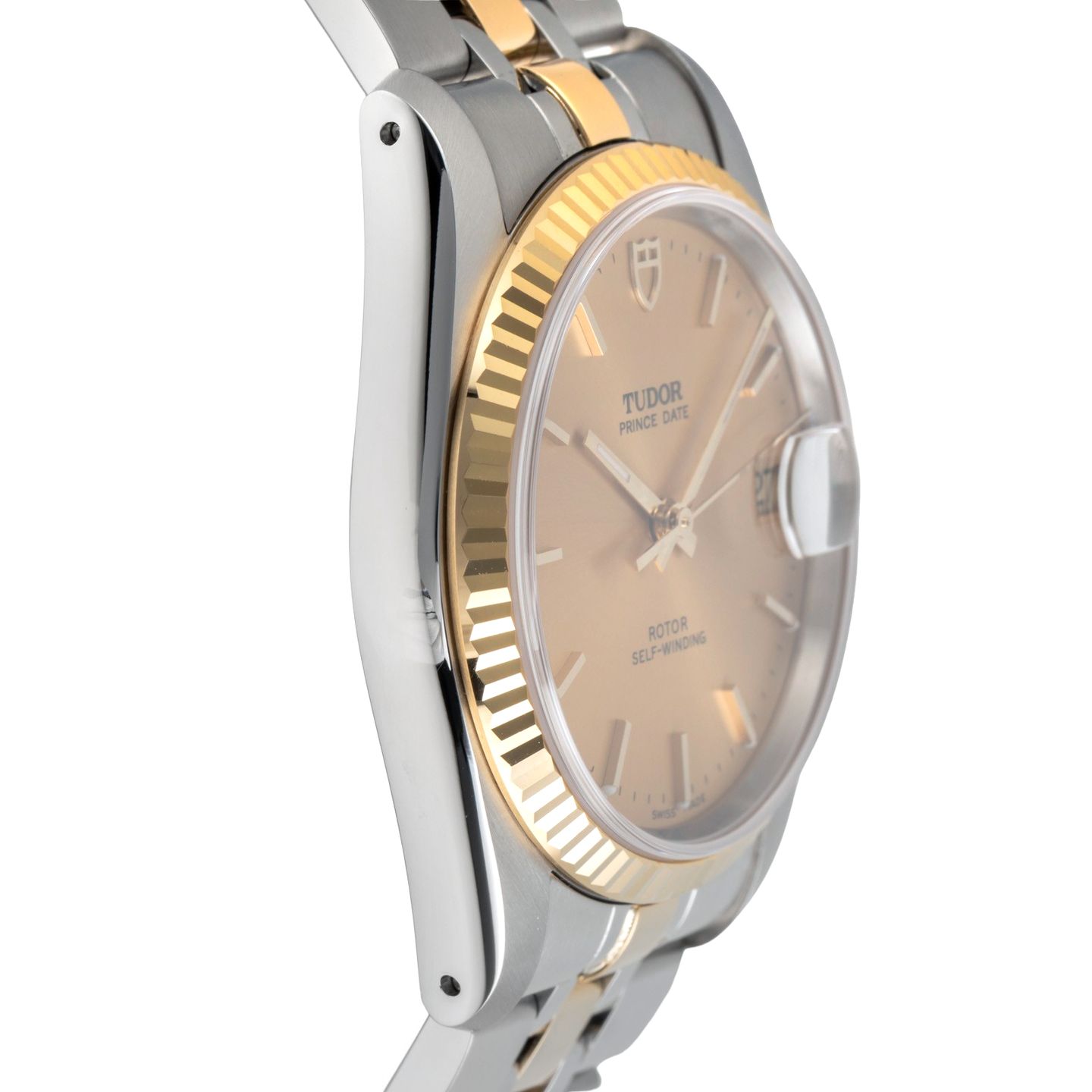 Tudor Prince Date 74033 (Onbekend (willekeurig serienummer)) - Champagne wijzerplaat 34mm Goud/Staal (7/8)