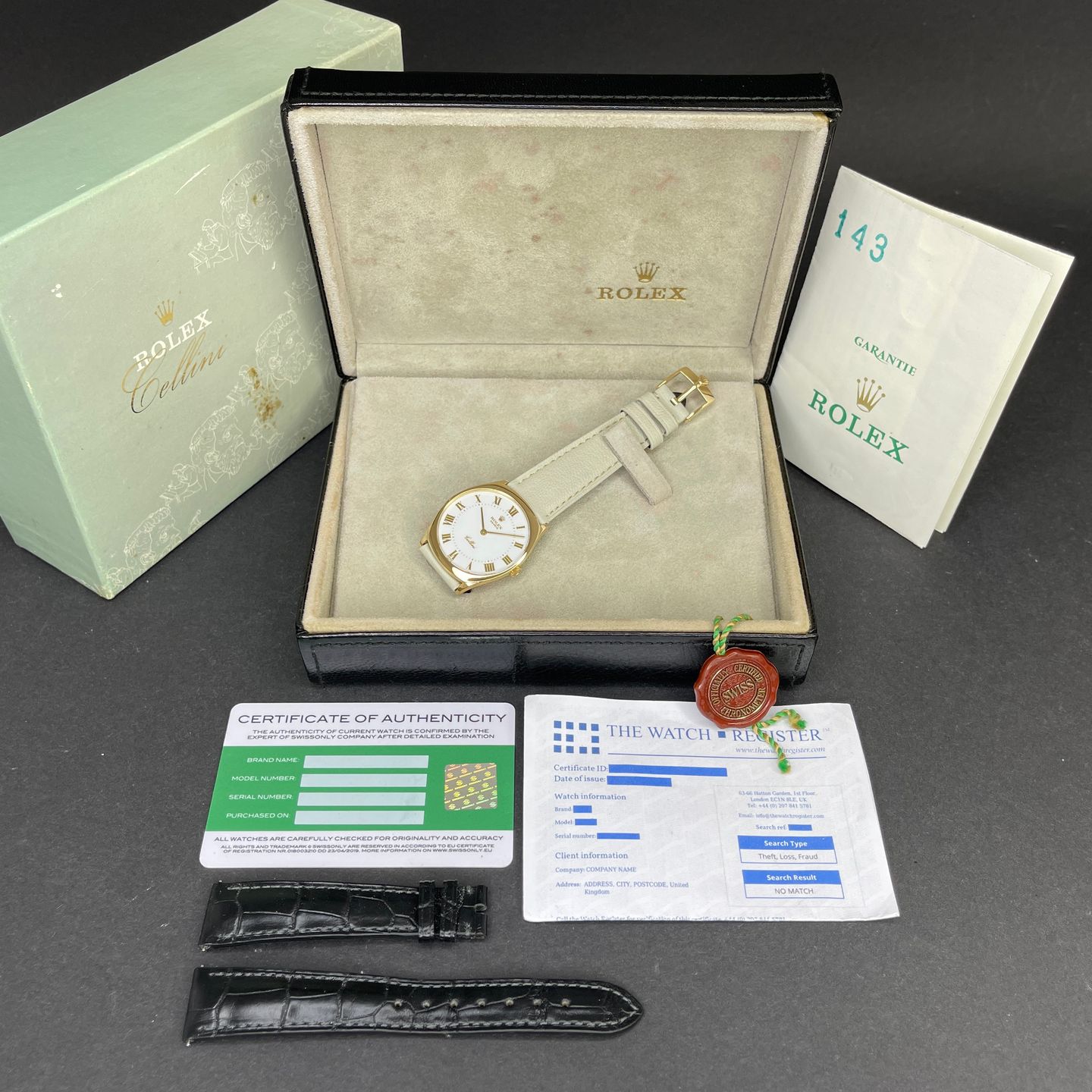 Rolex Cellini 4133 (1981) - Blue dial 31 mm Yellow Gold case (3/8)