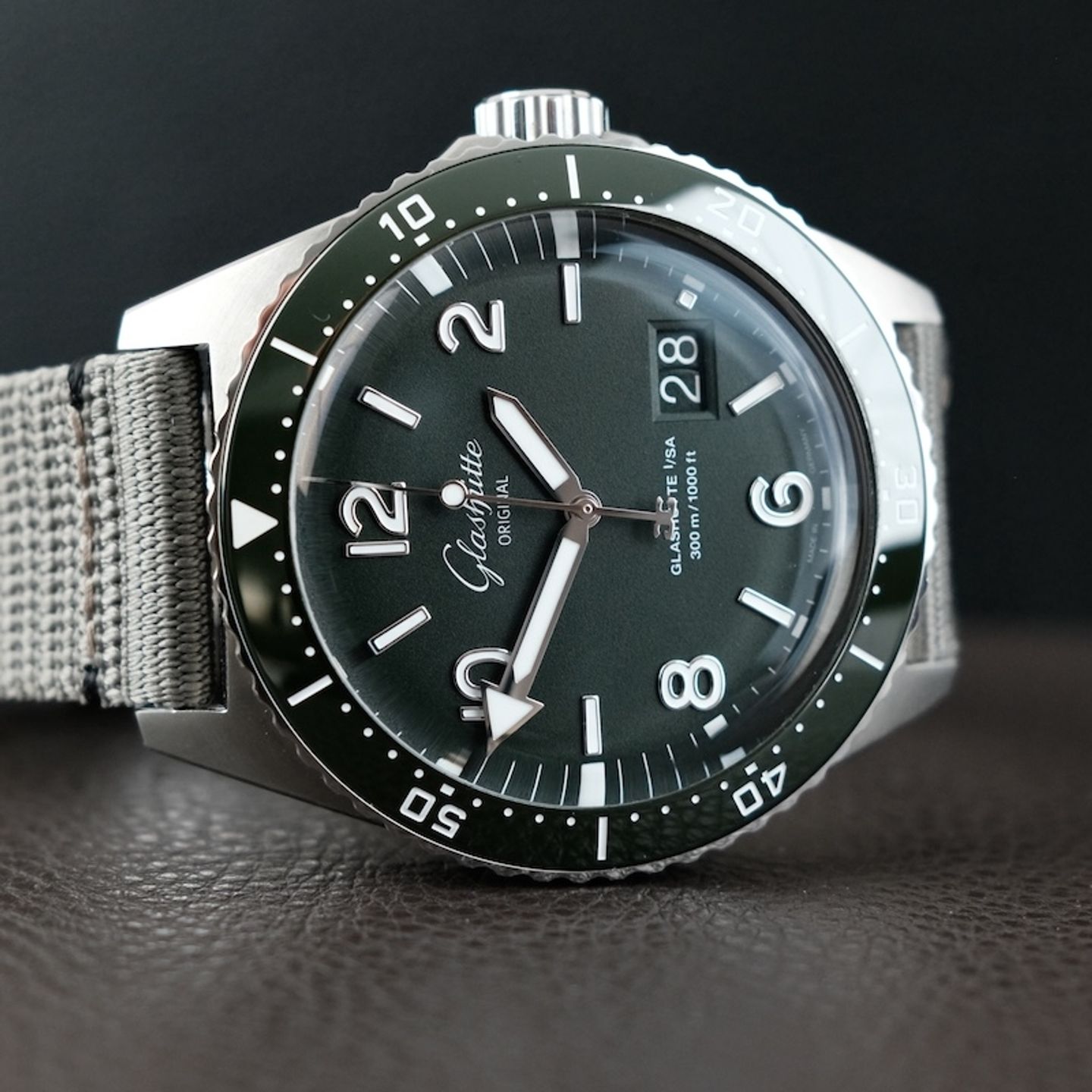 Glashütte Original SeaQ Panorama Date 1-36-13-07-83-34 (2022) - Groen wijzerplaat 43mm Staal (5/8)