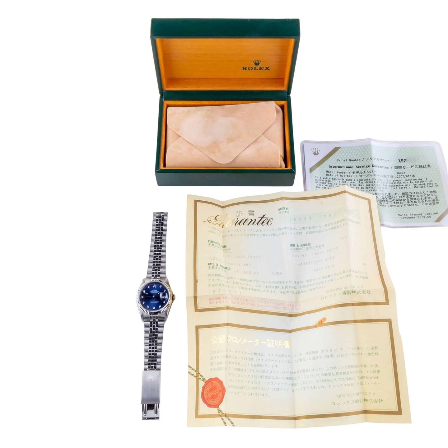 Rolex Datejust 36 16234 (1991) - Blue dial 36 mm Steel case (8/8)