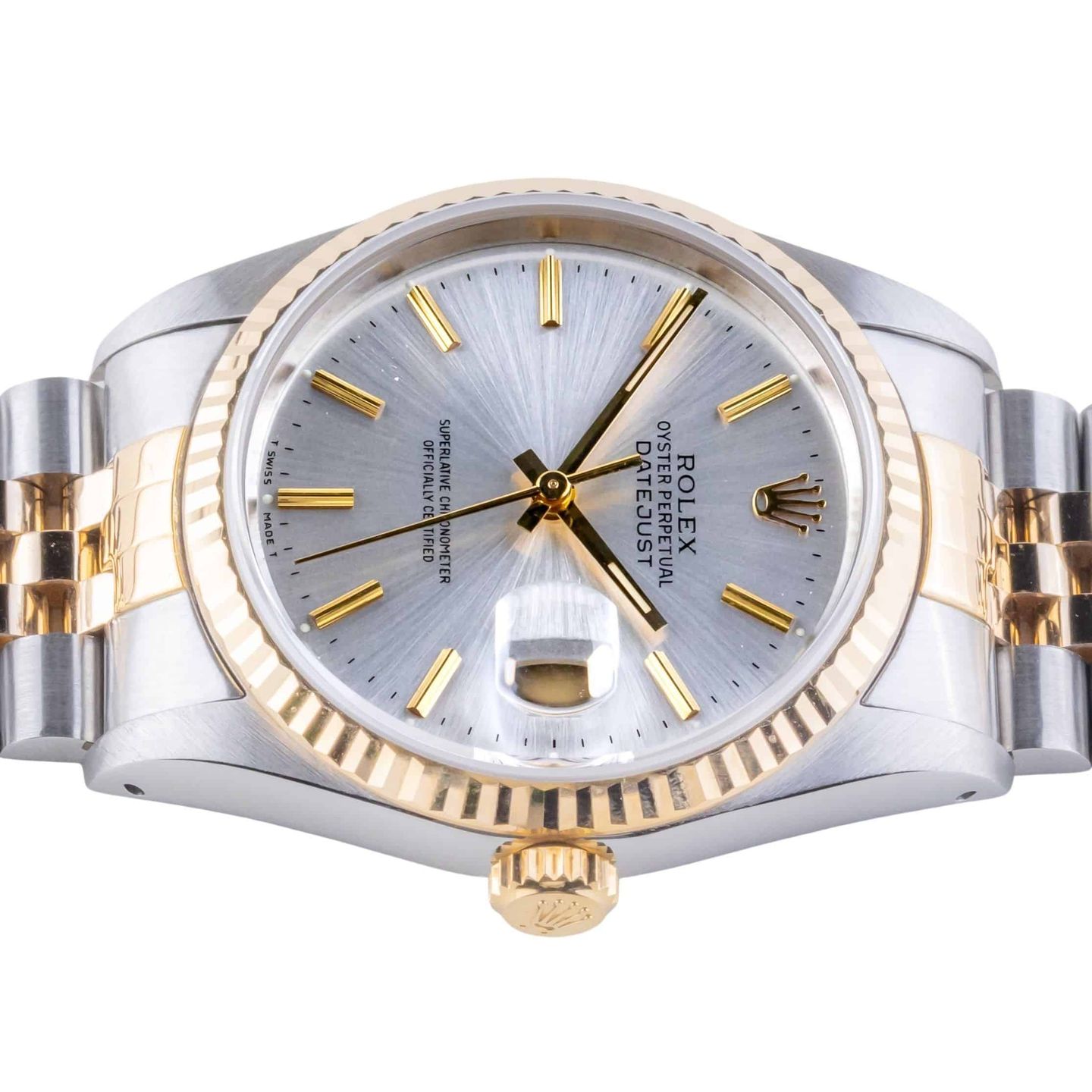 Rolex Datejust 36 16233 (1990) - Silver dial 36 mm Gold/Steel case (6/8)